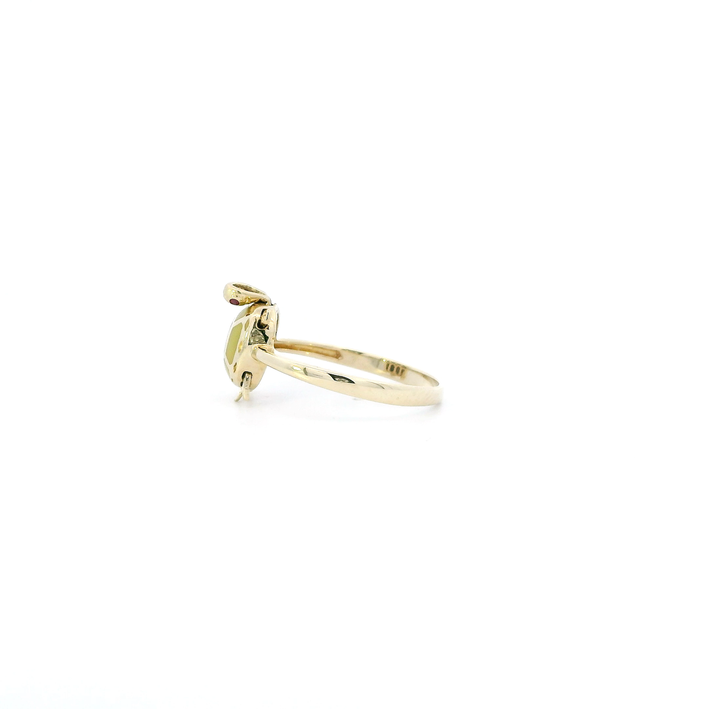 14K Yellow Gold Ruby Turtle Ring