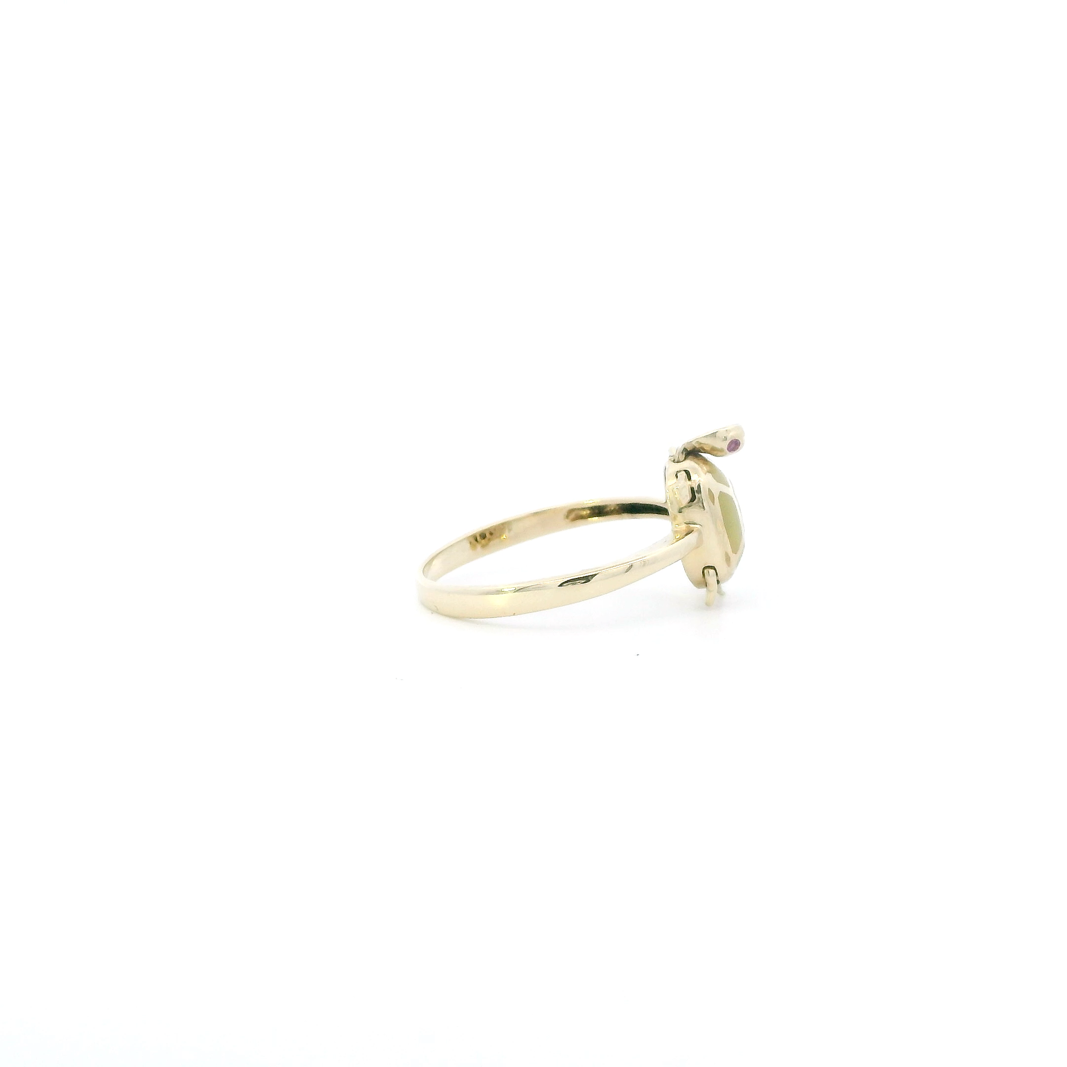 14K Yellow Gold Ruby Turtle Ring
