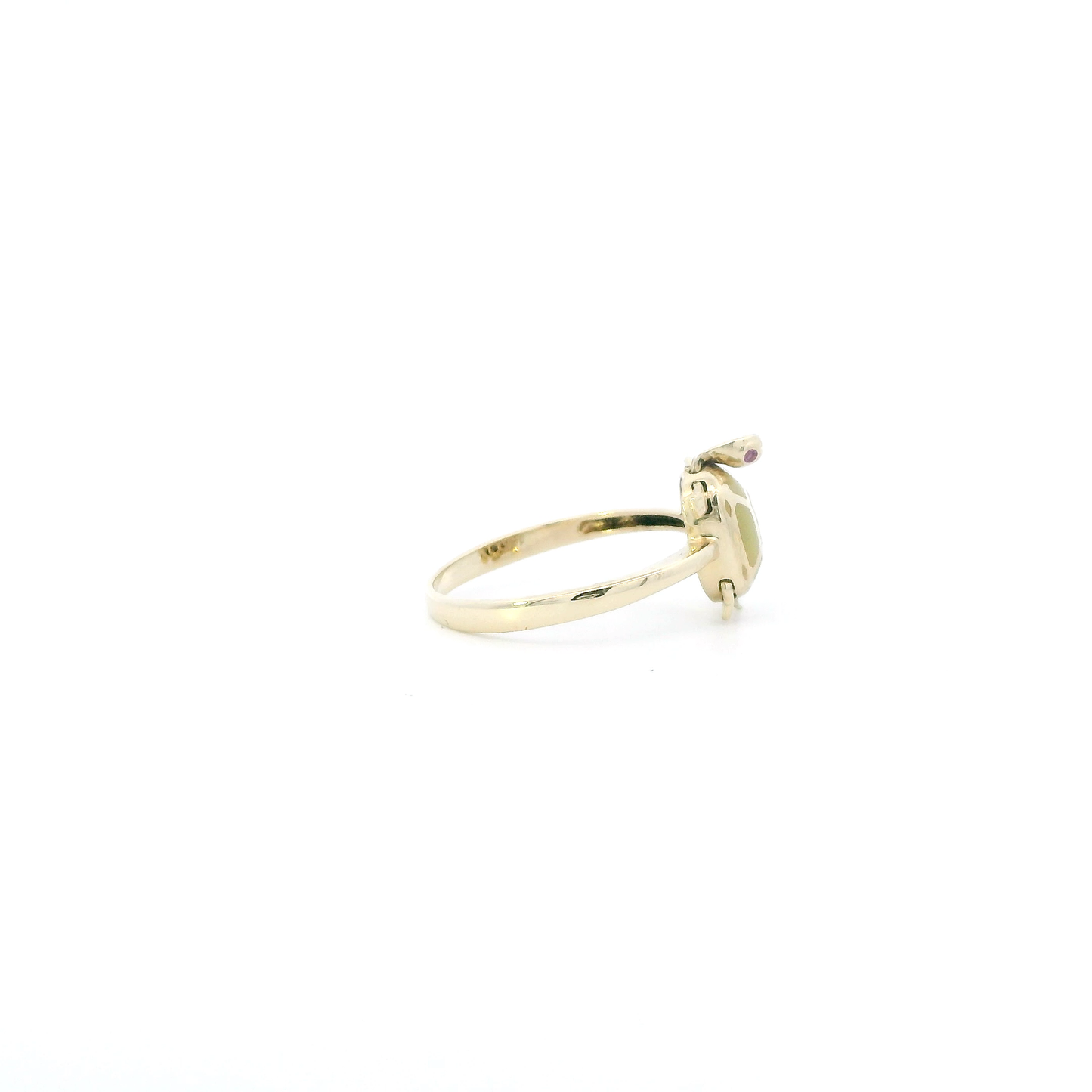 14K Yellow Gold Ruby Turtle Ring