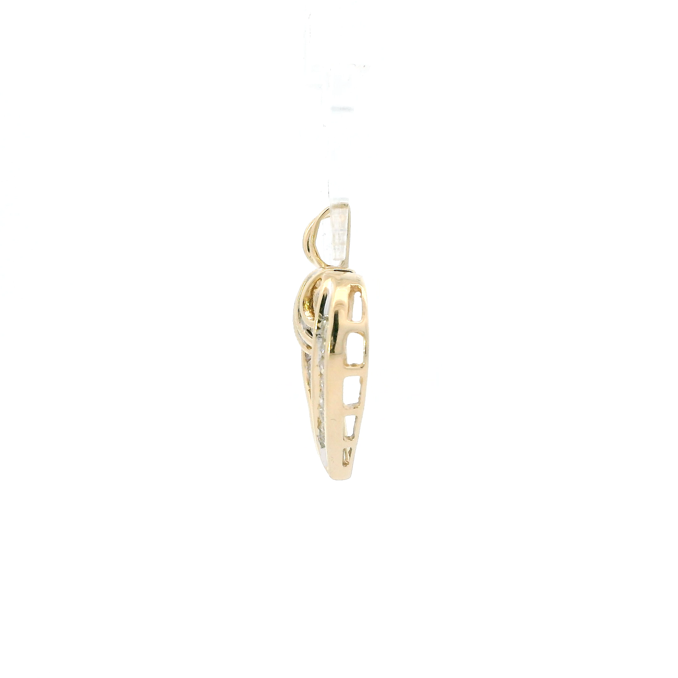 14K Yellow Gold Diamond Heart Pendant - 0.55ct