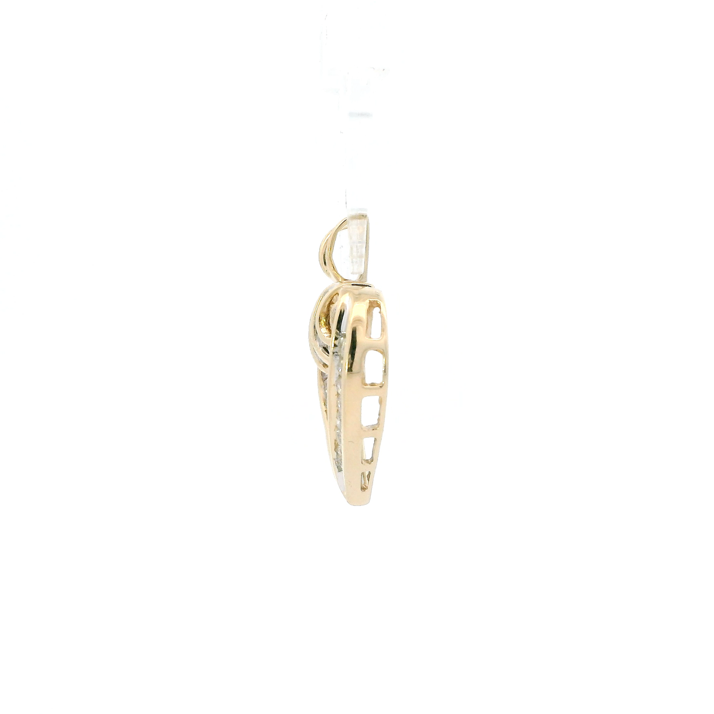 14K Yellow Gold Diamond Heart Pendant - 0.55ct