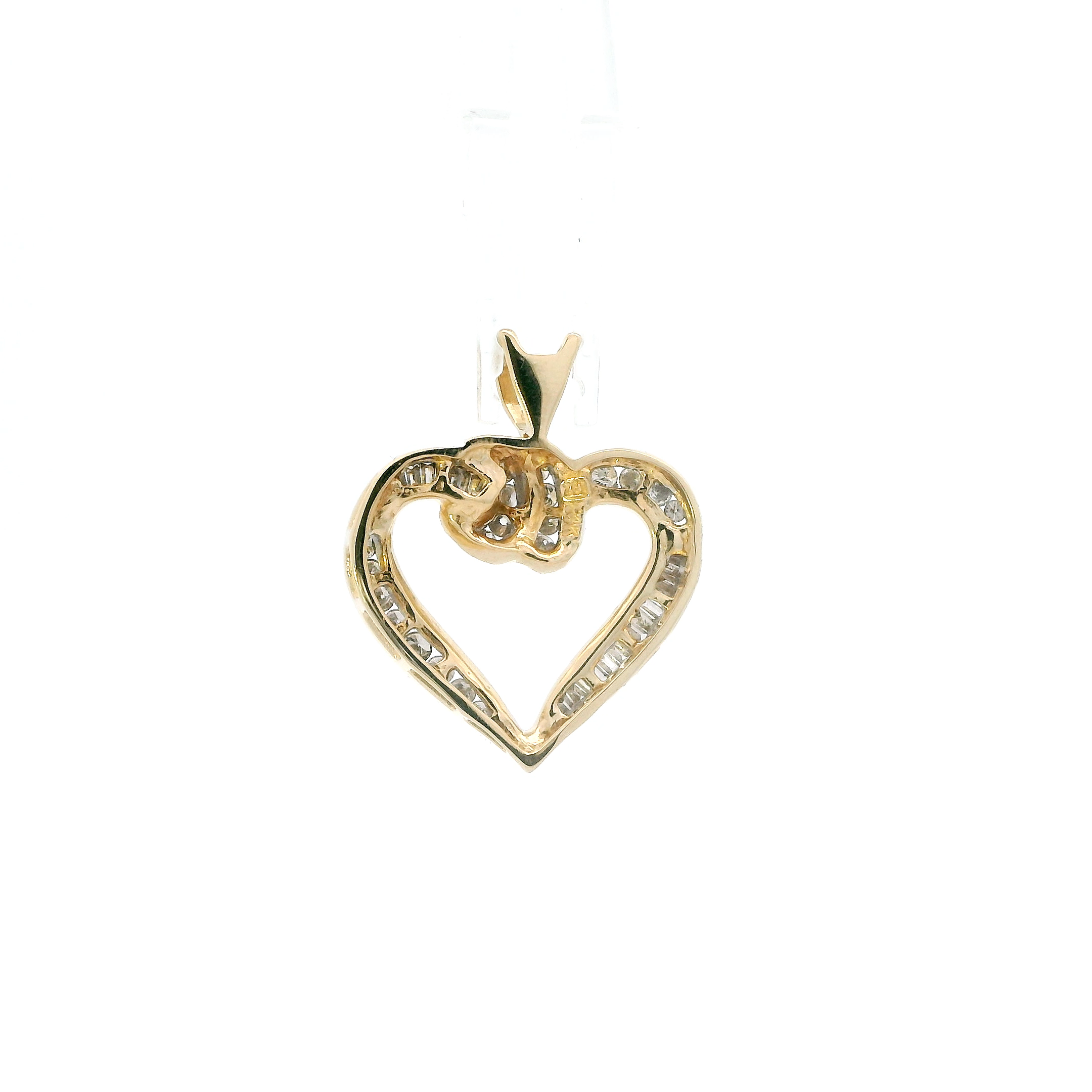 14K Yellow Gold Diamond Heart Pendant - 0.55ct