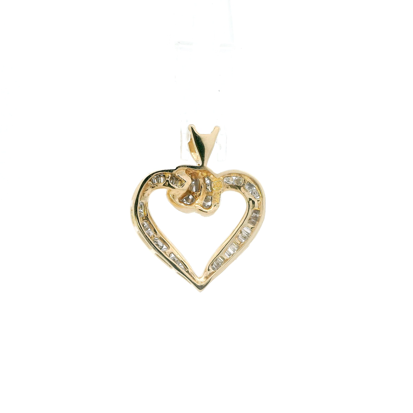 14K Yellow Gold Diamond Heart Pendant - 0.55ct