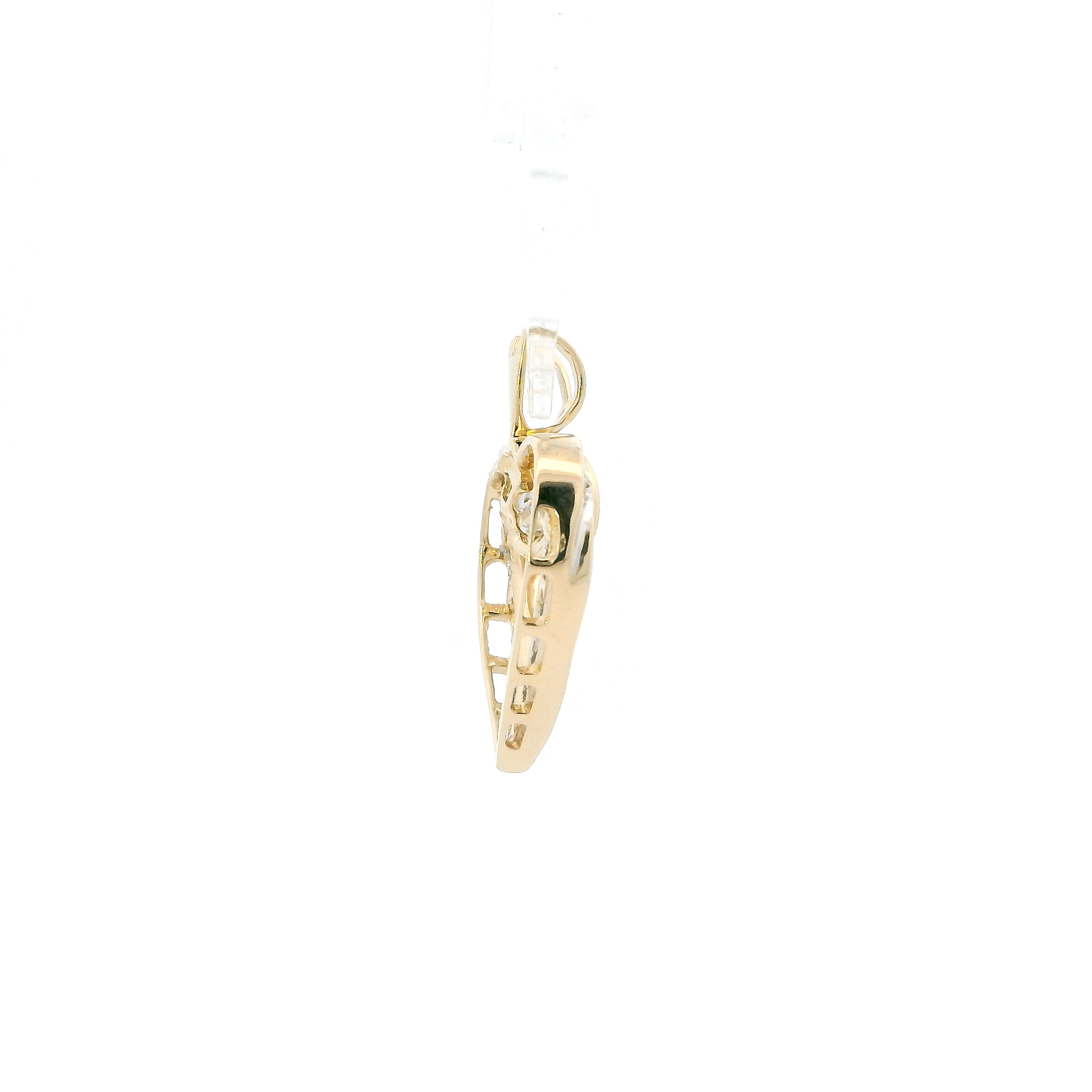 14K Yellow Gold Diamond Heart Pendant - 0.55ct