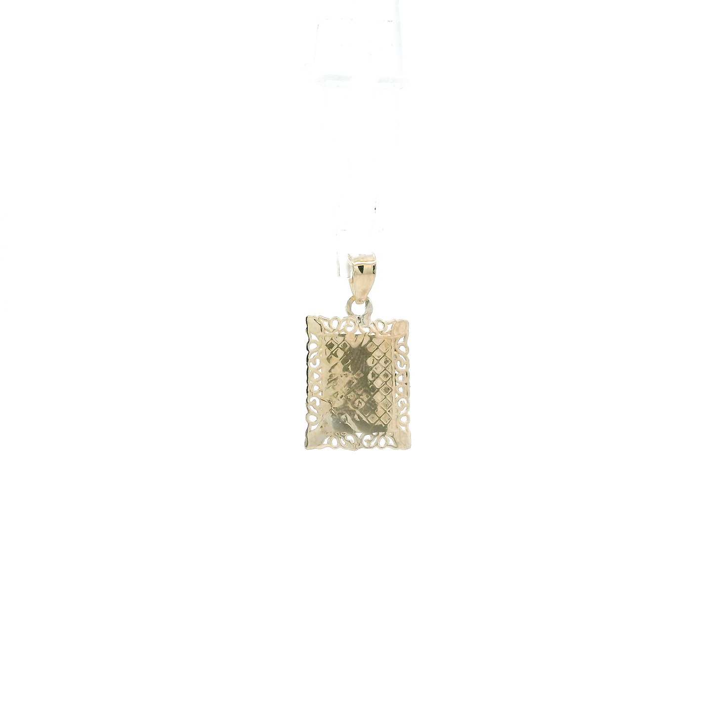 10K Yellow Gold Rectangle "R" Pendant
