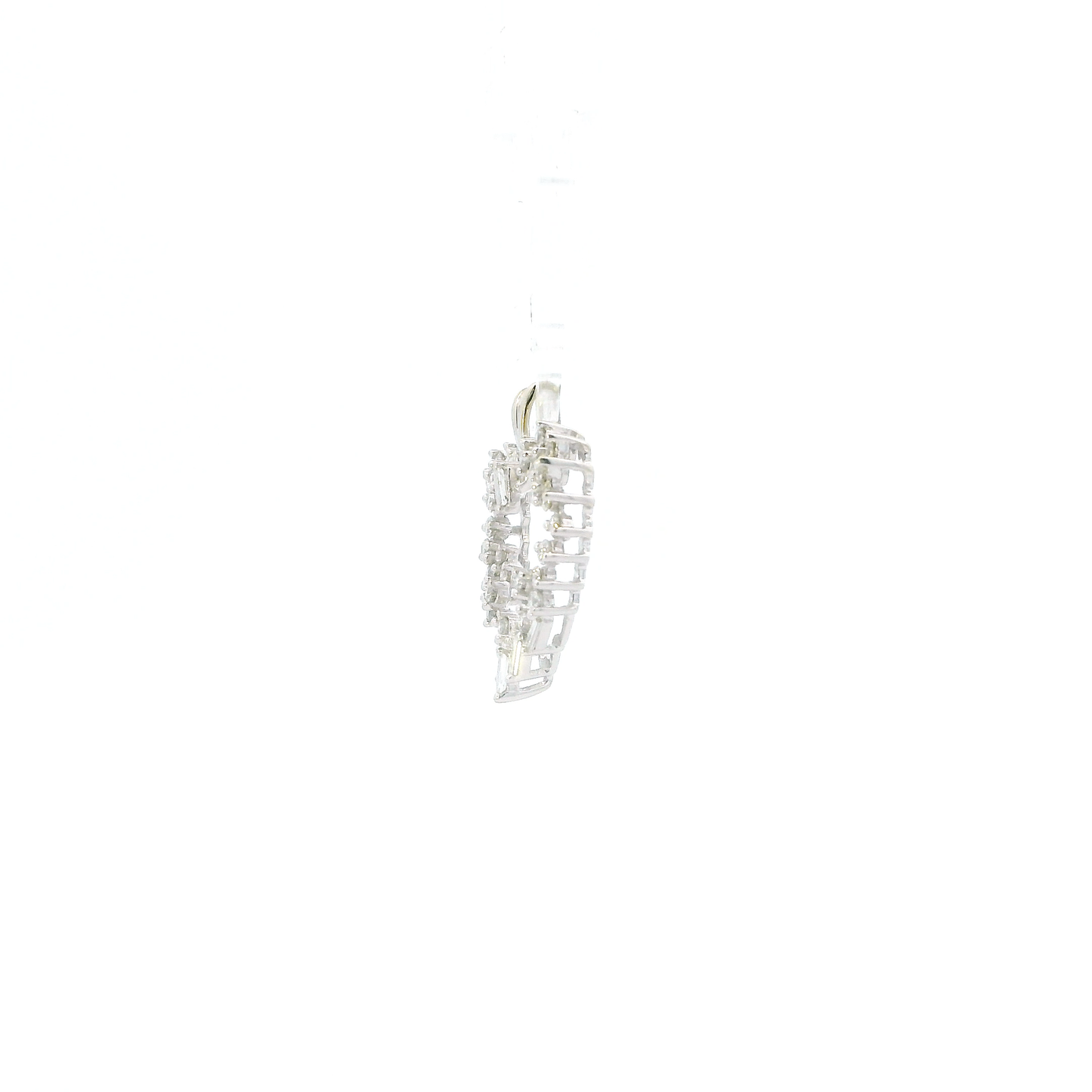 14K White Gold Diamond Heart Pendant - 0.35ct