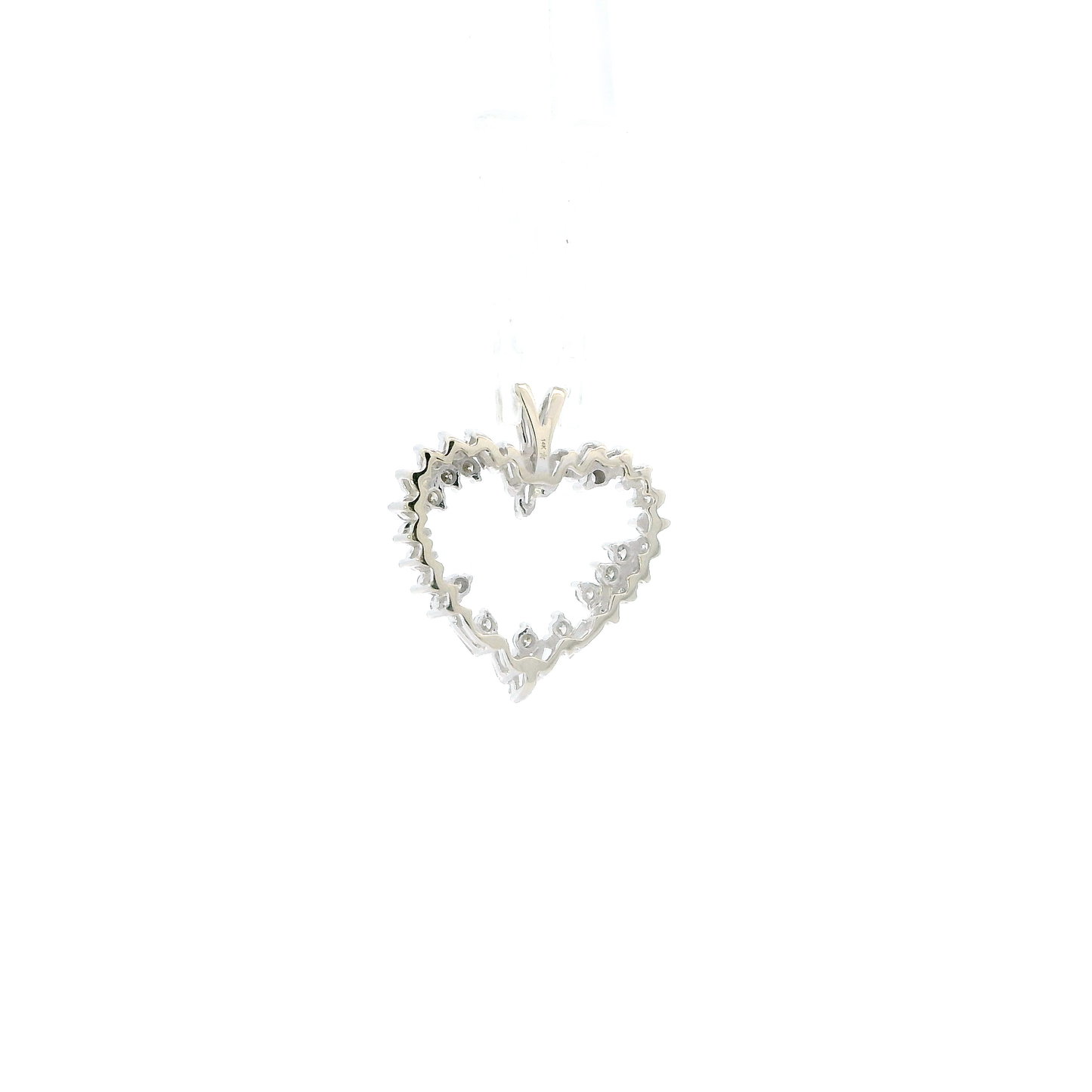 14K White Gold Diamond Heart Pendant - 0.35ct