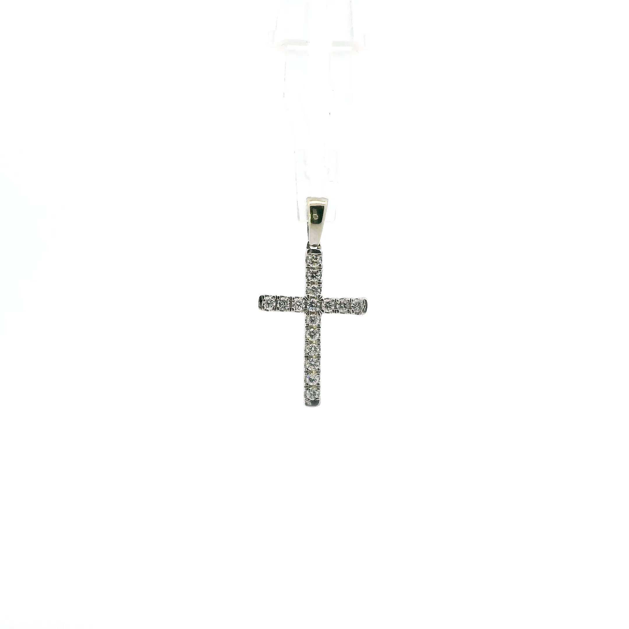 14K Yellow Gold Lab Grown Diamond Cross Pendant - 0.20ct