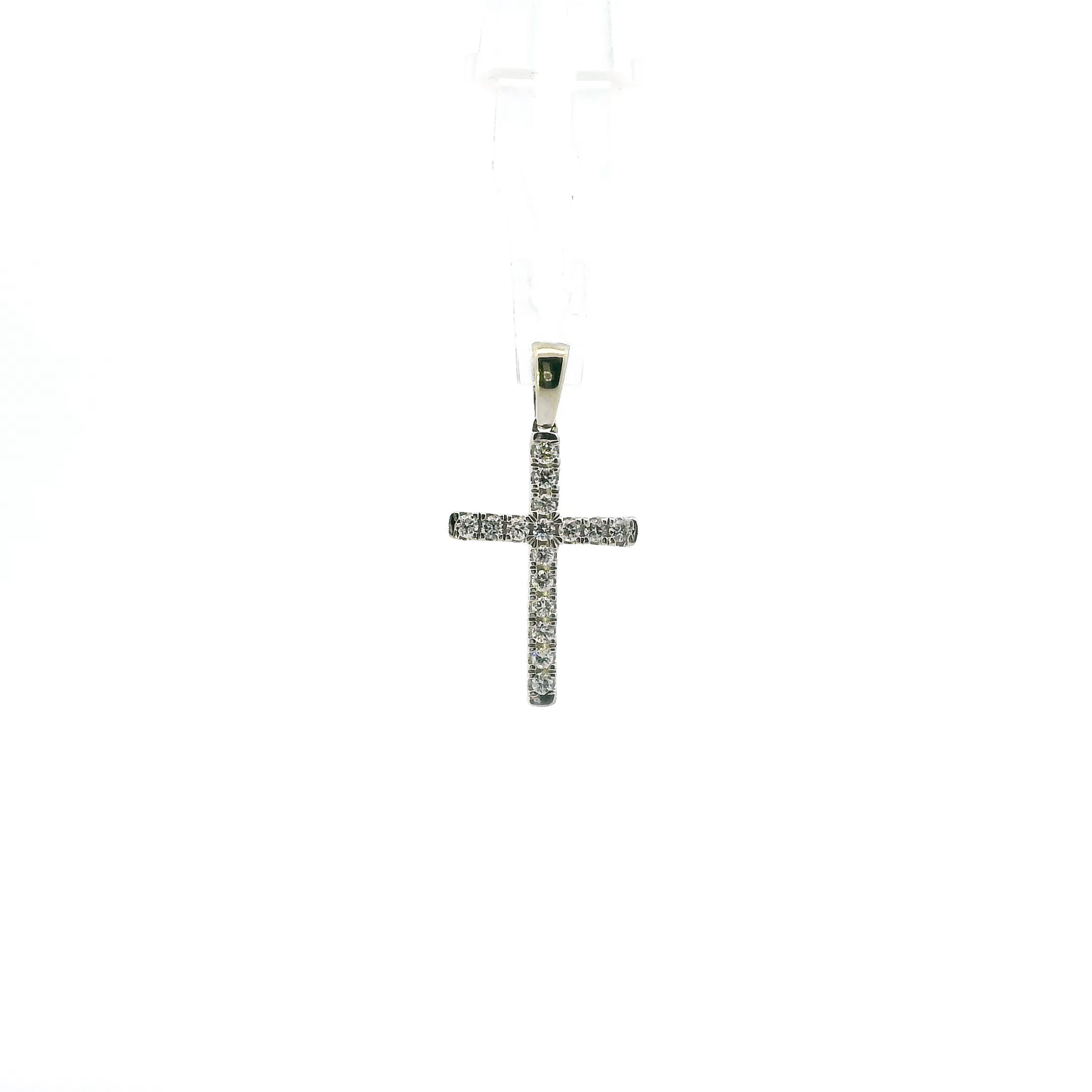 14K Yellow Gold Lab Grown Diamond Cross Pendant - 0.20ct