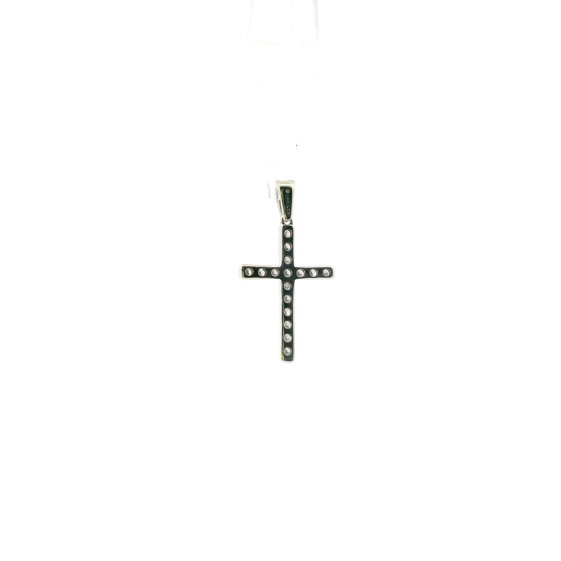 14K Yellow Gold Lab Grown Diamond Cross Pendant - 0.20ct