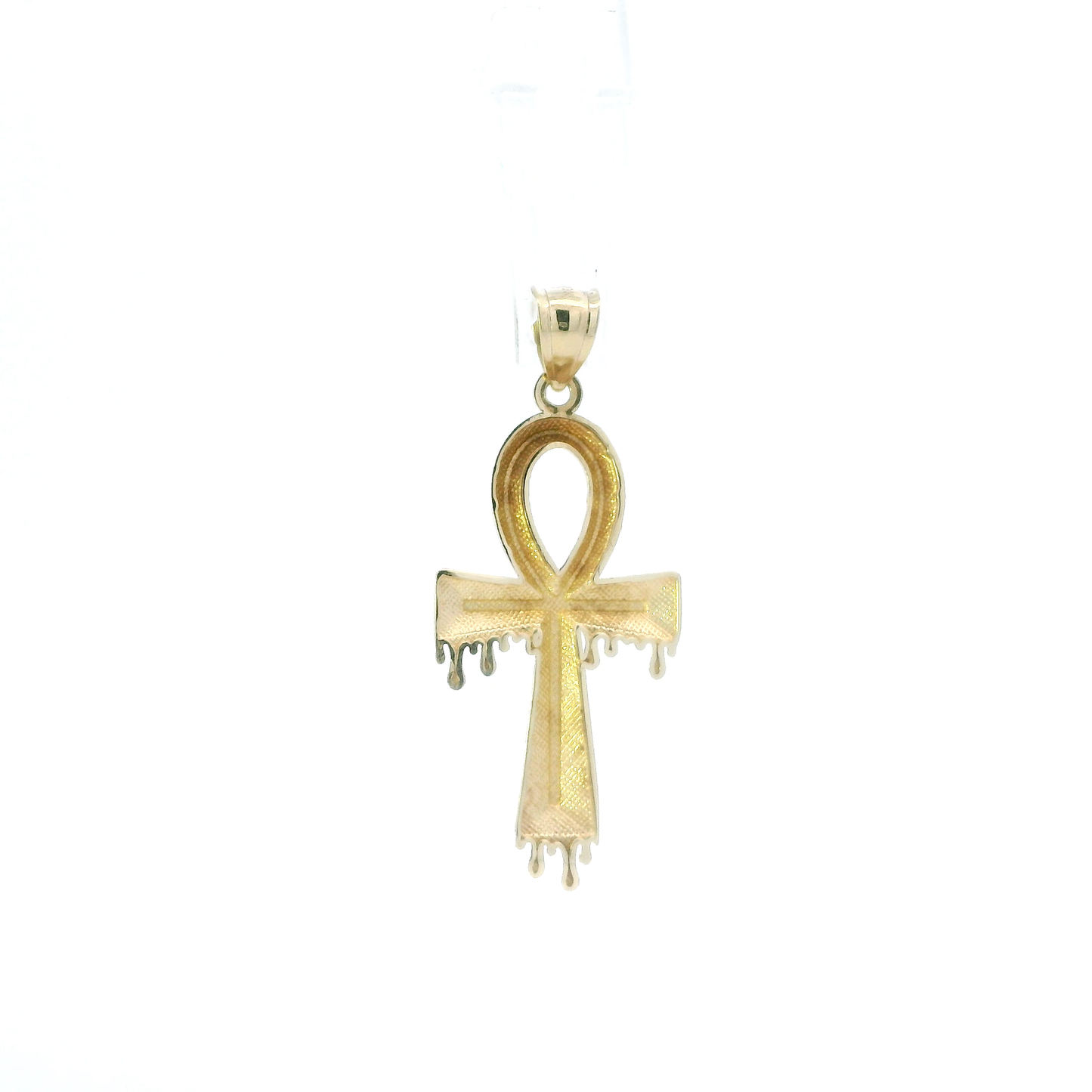 10K Yellow Gold Dripping Ankh Pendant