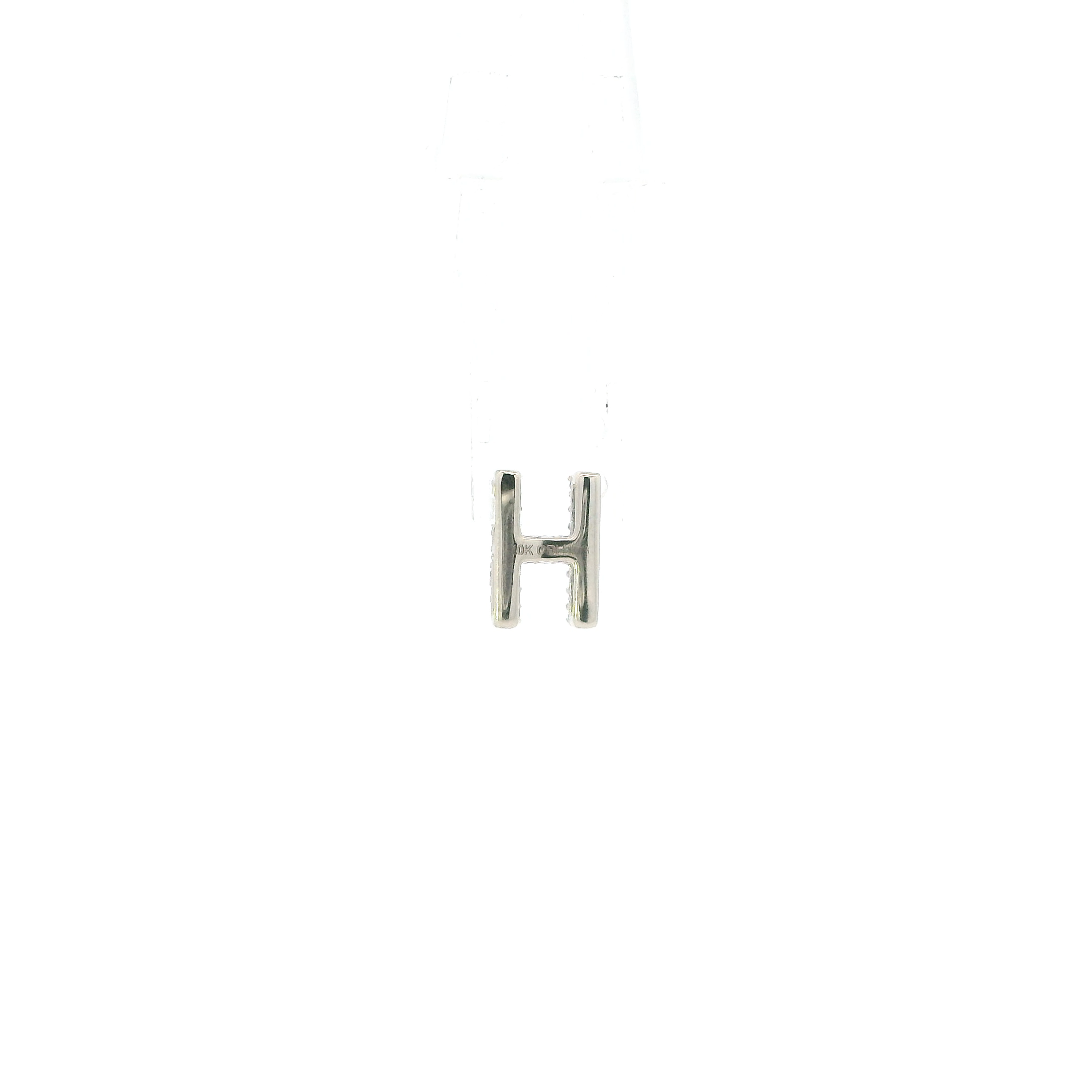 10K White Gold Diamond Letter 