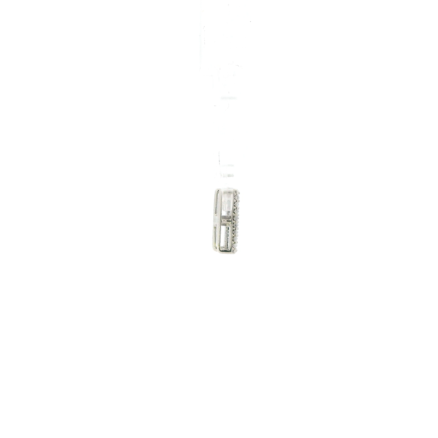 10K White Gold Diamond Letter "H" Pendant - 0.10ct