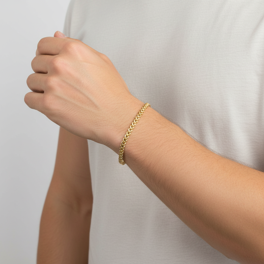 10K Yellow Gold 8" Franco Bracelet