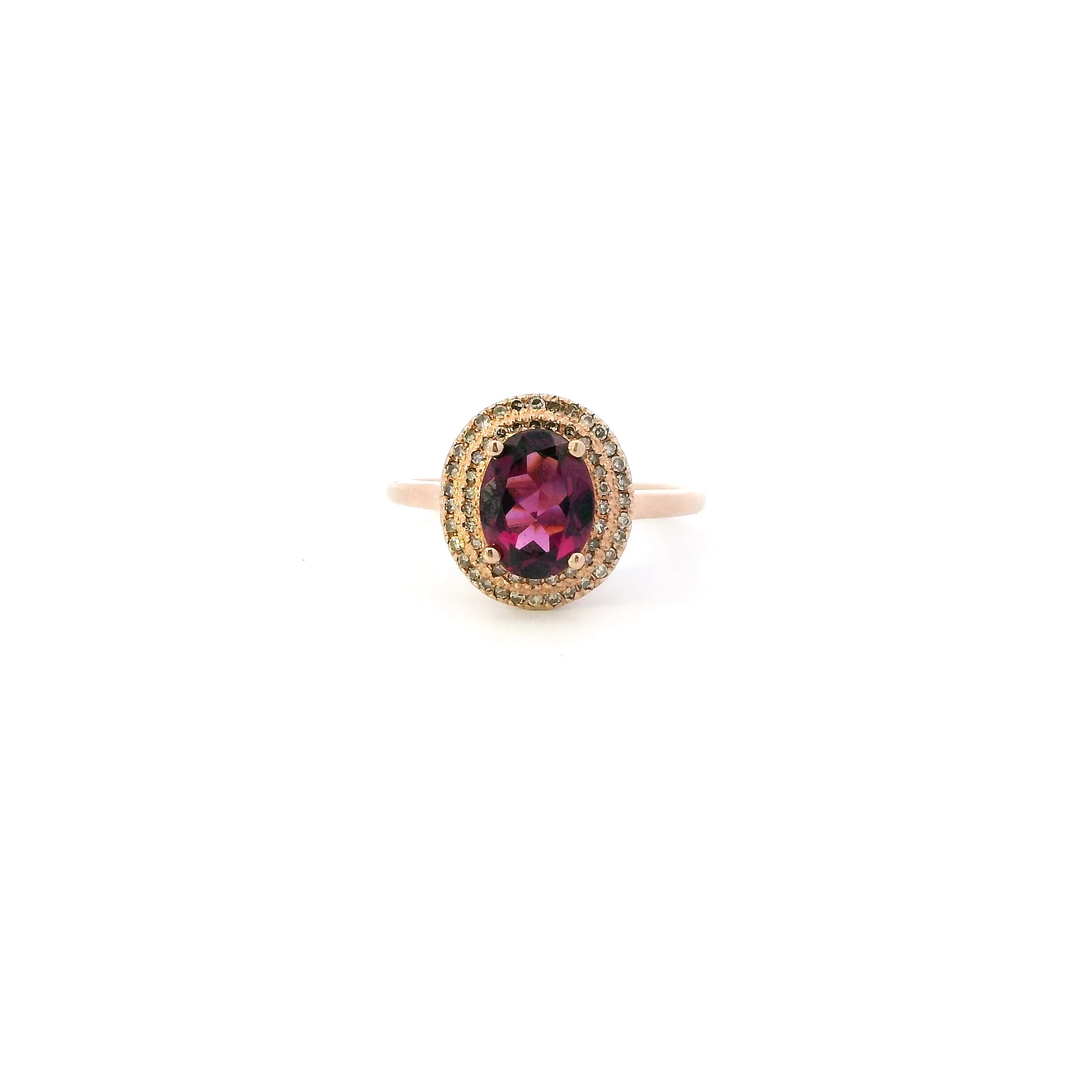 10K Rose Gold Amethyst Womens Ring