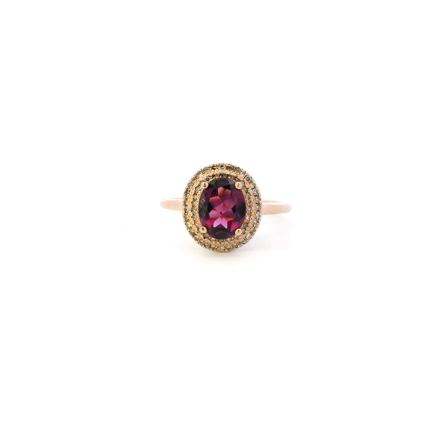 10K Rose Gold Amethyst Womens Ring