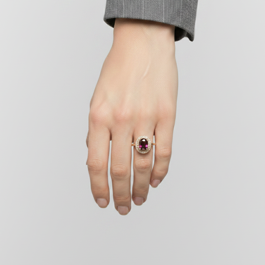 10K Rose Gold Amethyst Womens Ring