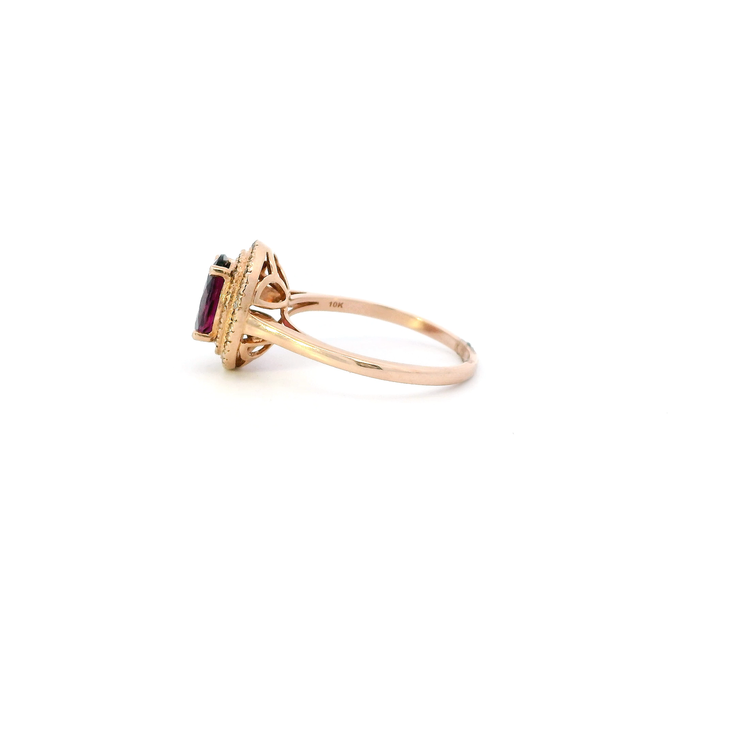 10K Rose Gold Amethyst Womens Ring