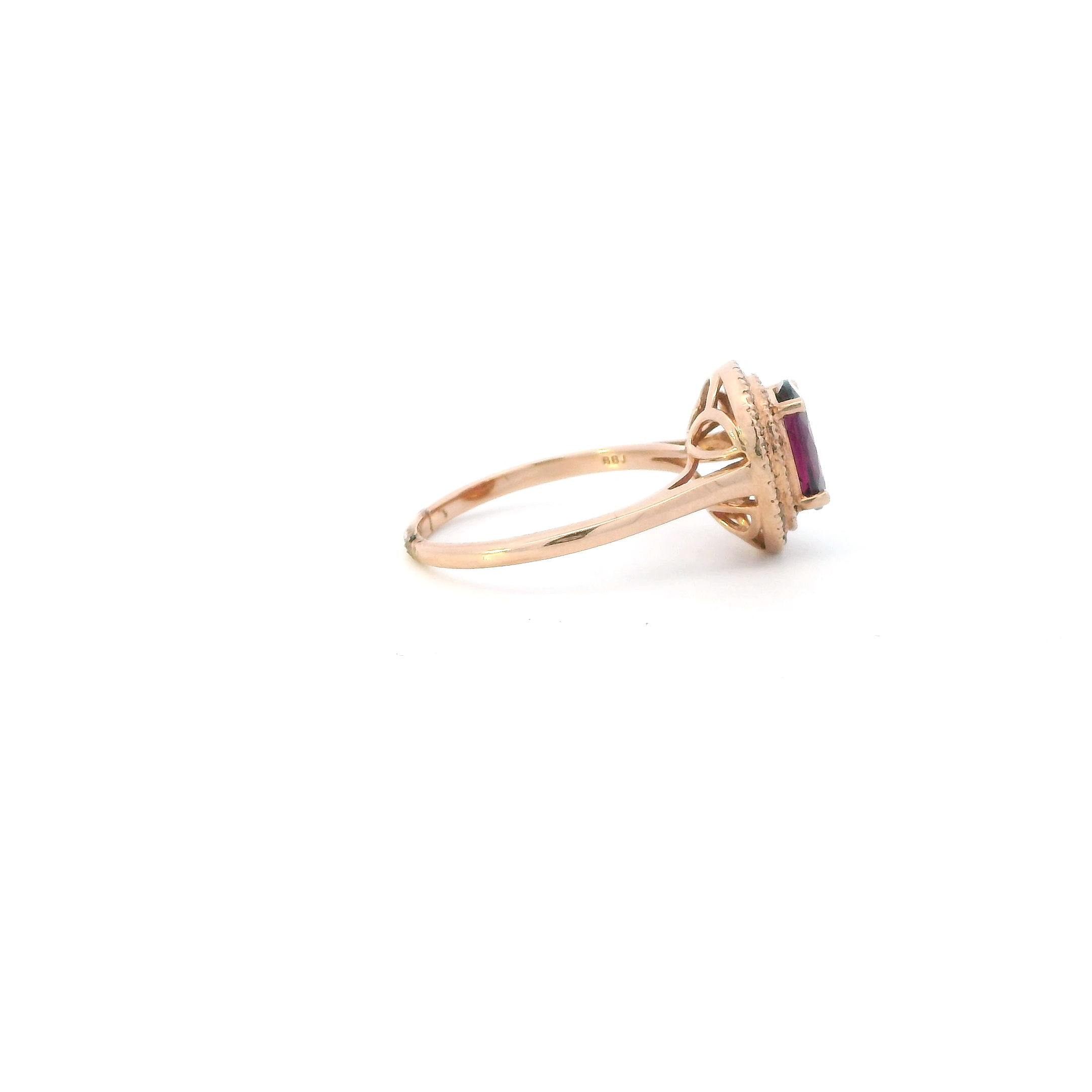 10K Rose Gold Amethyst Womens Ring