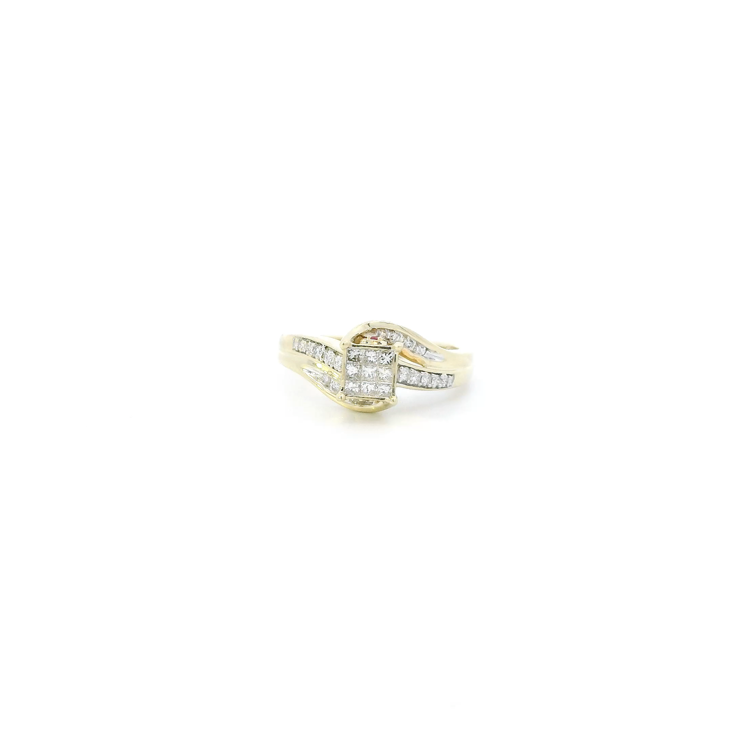 10K Yellow Gold Diamond & Ruby Womens Ring - 0.42ct