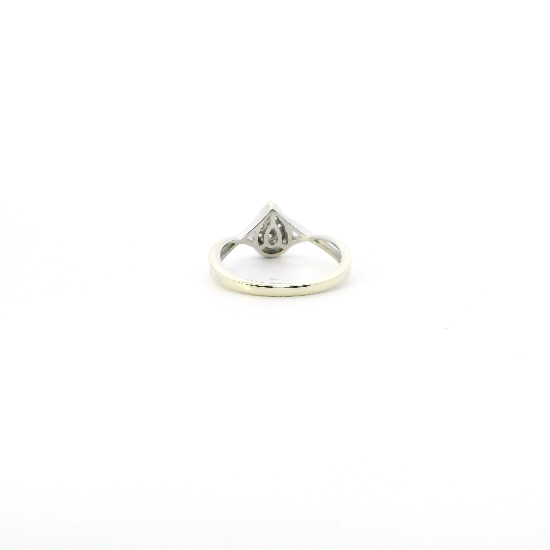 10K White Gold Diamond Pear Cluster Womens Ring - 0.15ct
