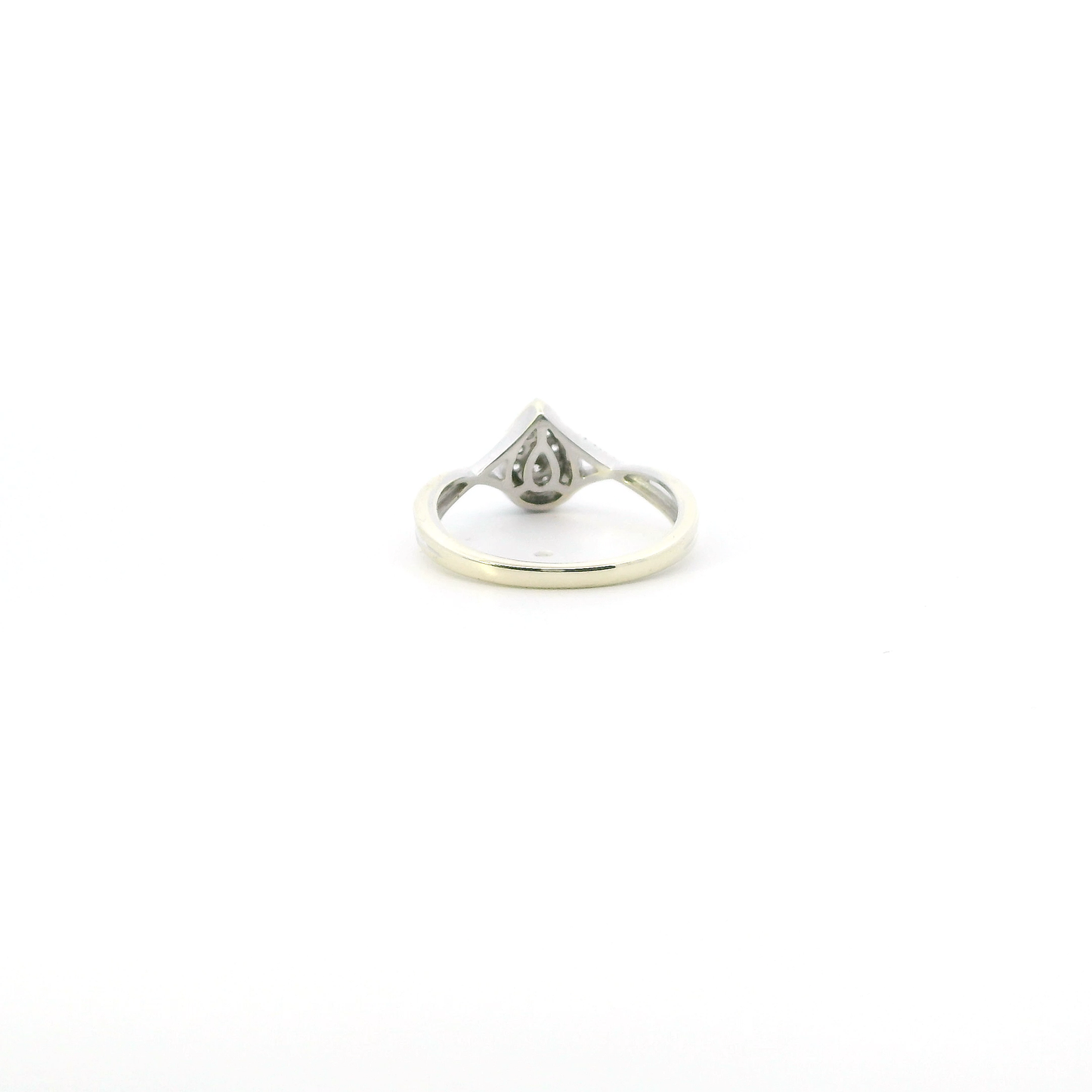 10K White Gold Diamond Pear Cluster Womens Ring - 0.15ct