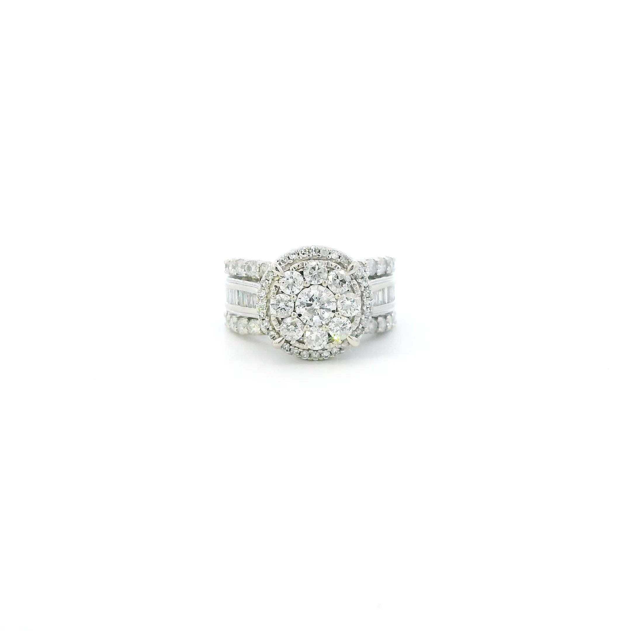 10K White Gold Diamond Womens Ring - 2.00ct