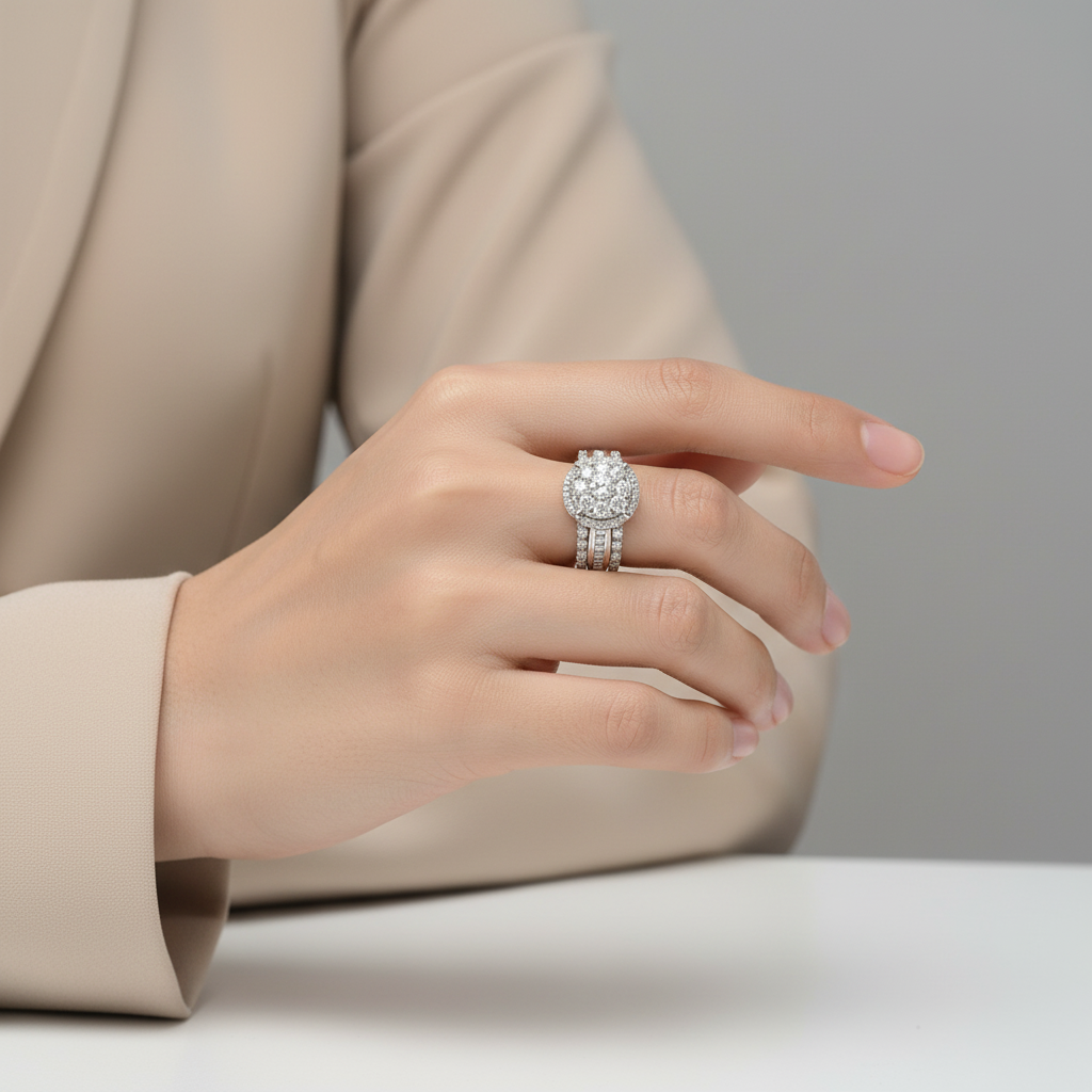 10K White Gold Diamond Womens Ring - 2.00ct