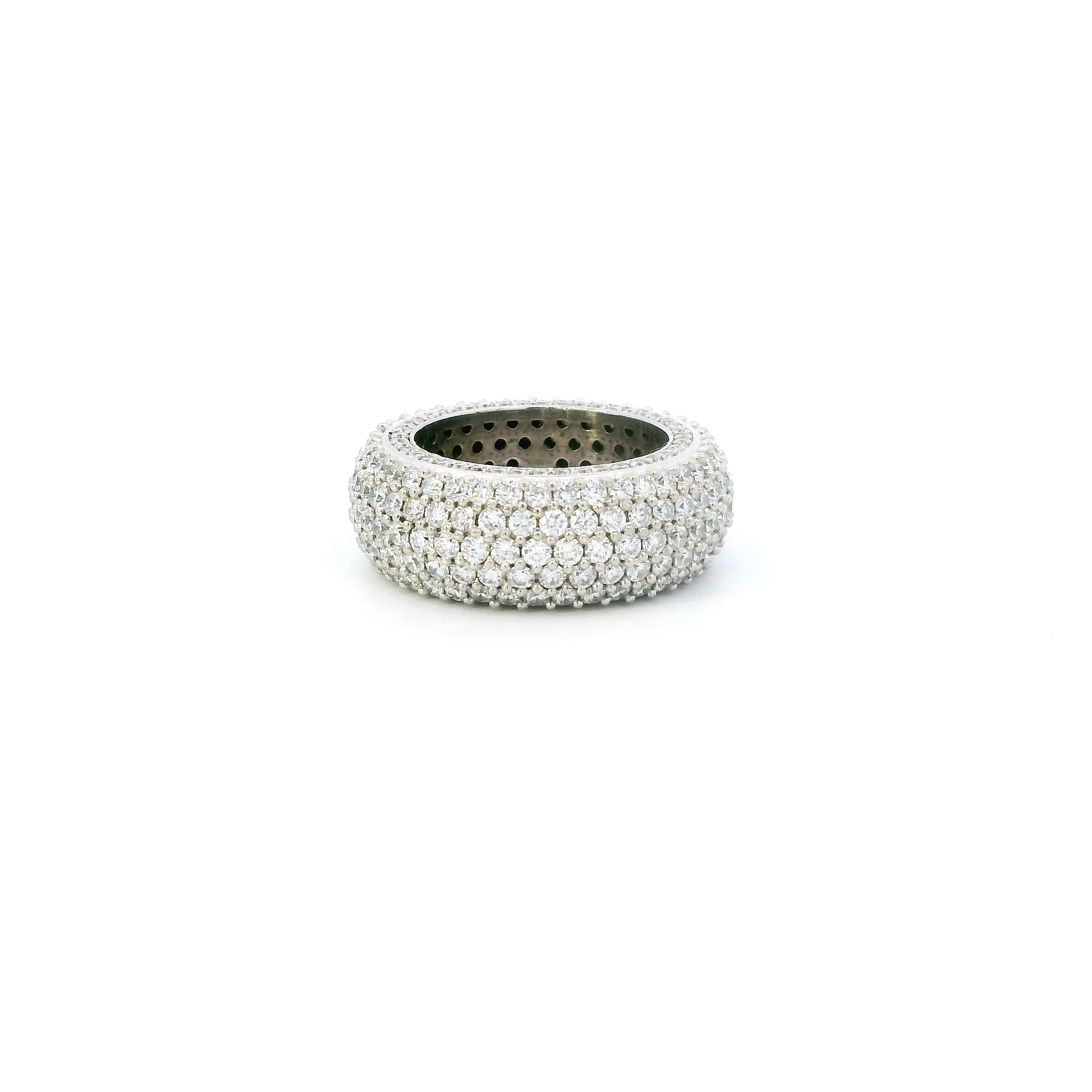 14K White Gold Diamond Womens Eternity Band - 6.00ct