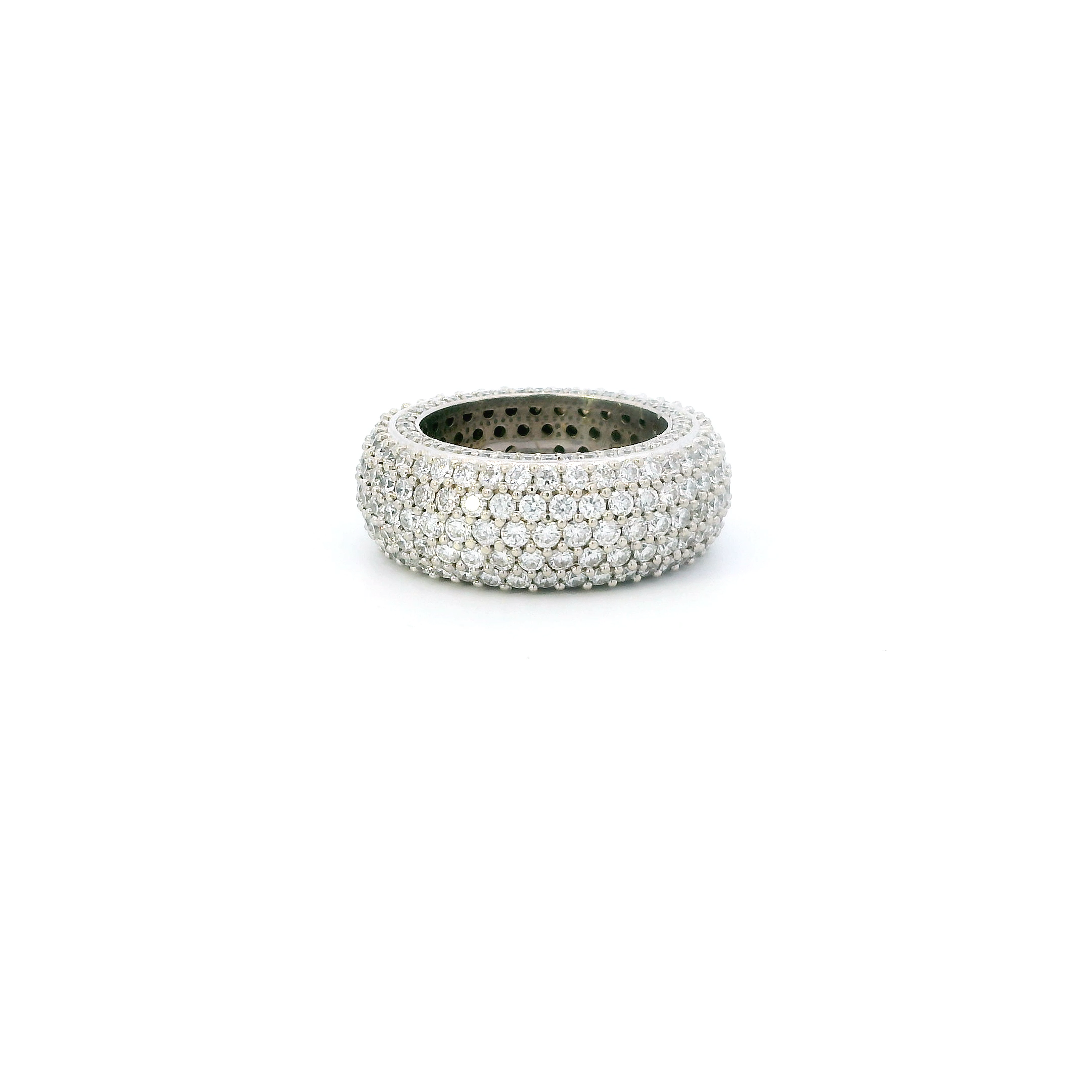 14K White Gold Diamond Womens Eternity Band - 6.00ct