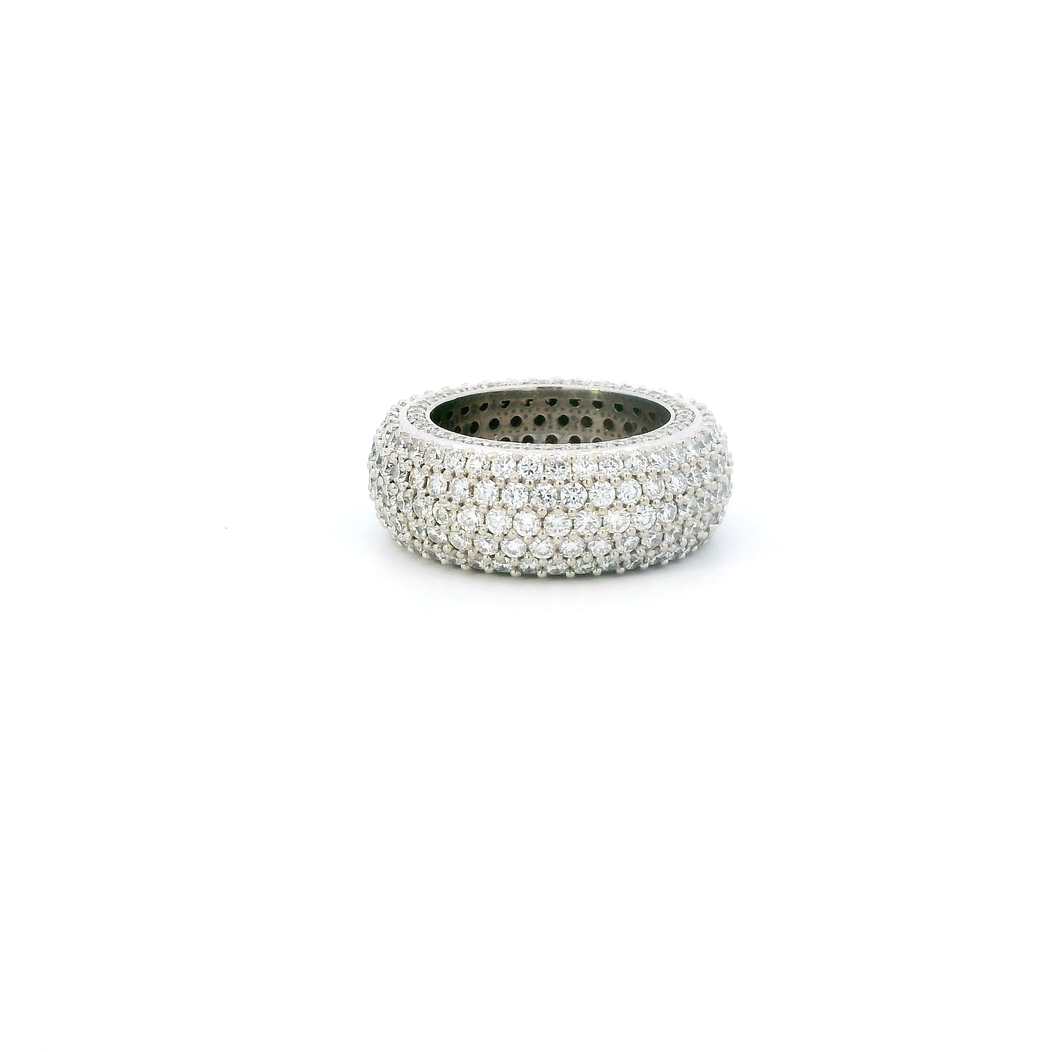 14K White Gold Diamond Womens Eternity Band - 6.00ct