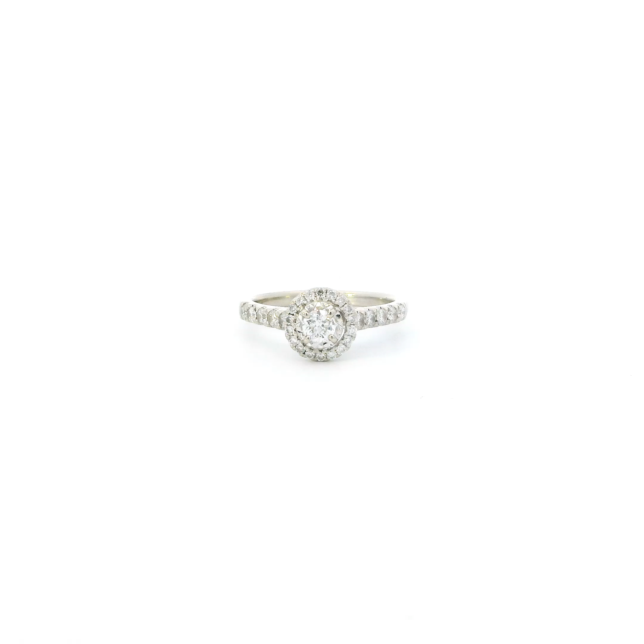 14K White Gold Diamond Womens Ring - 0.64ct