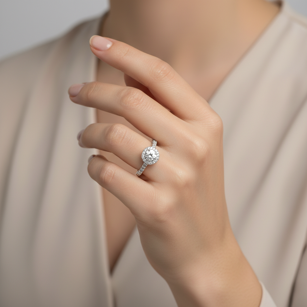 14K White Gold Diamond Womens Ring - 0.64ct