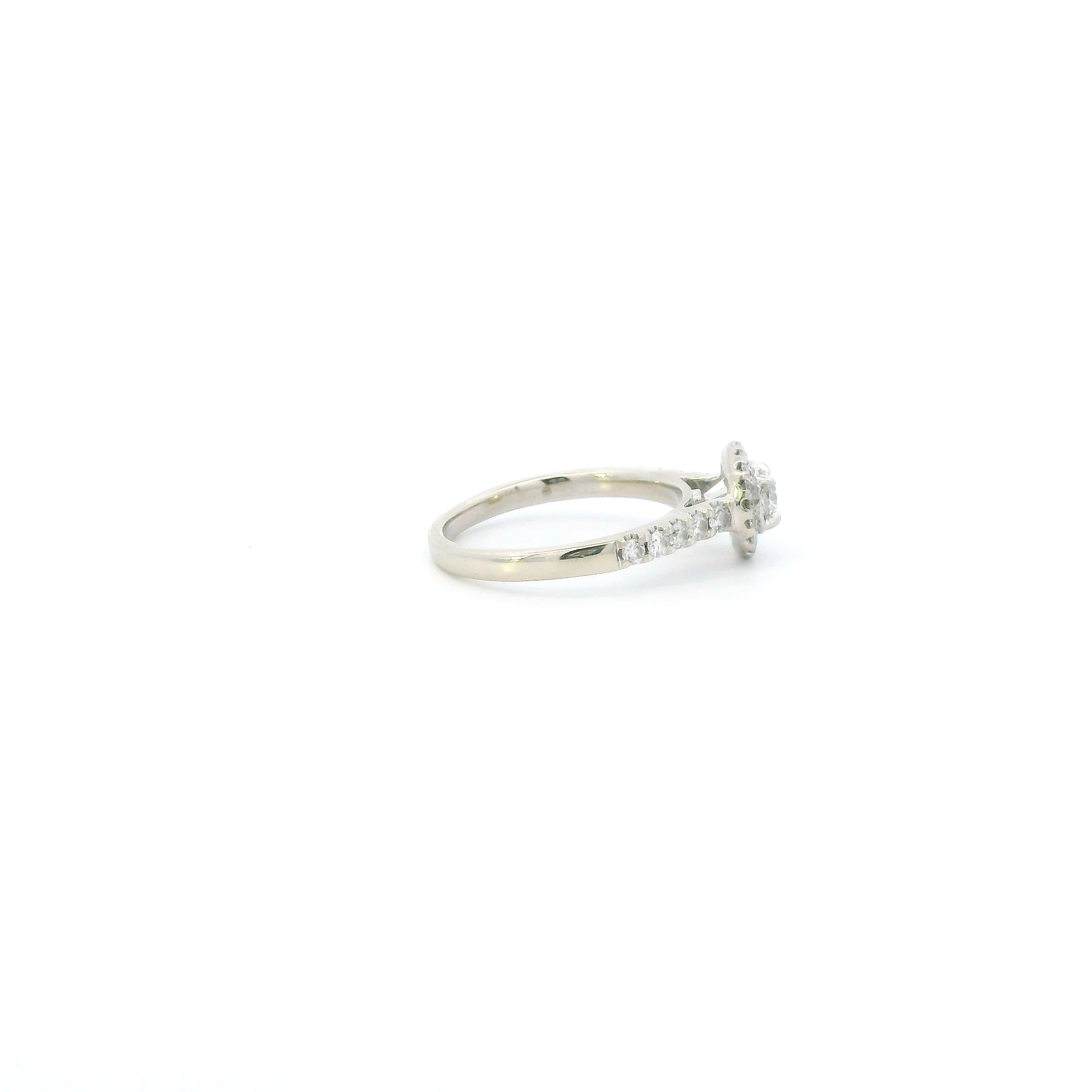 14K White Gold Diamond Womens Ring - 0.64ct