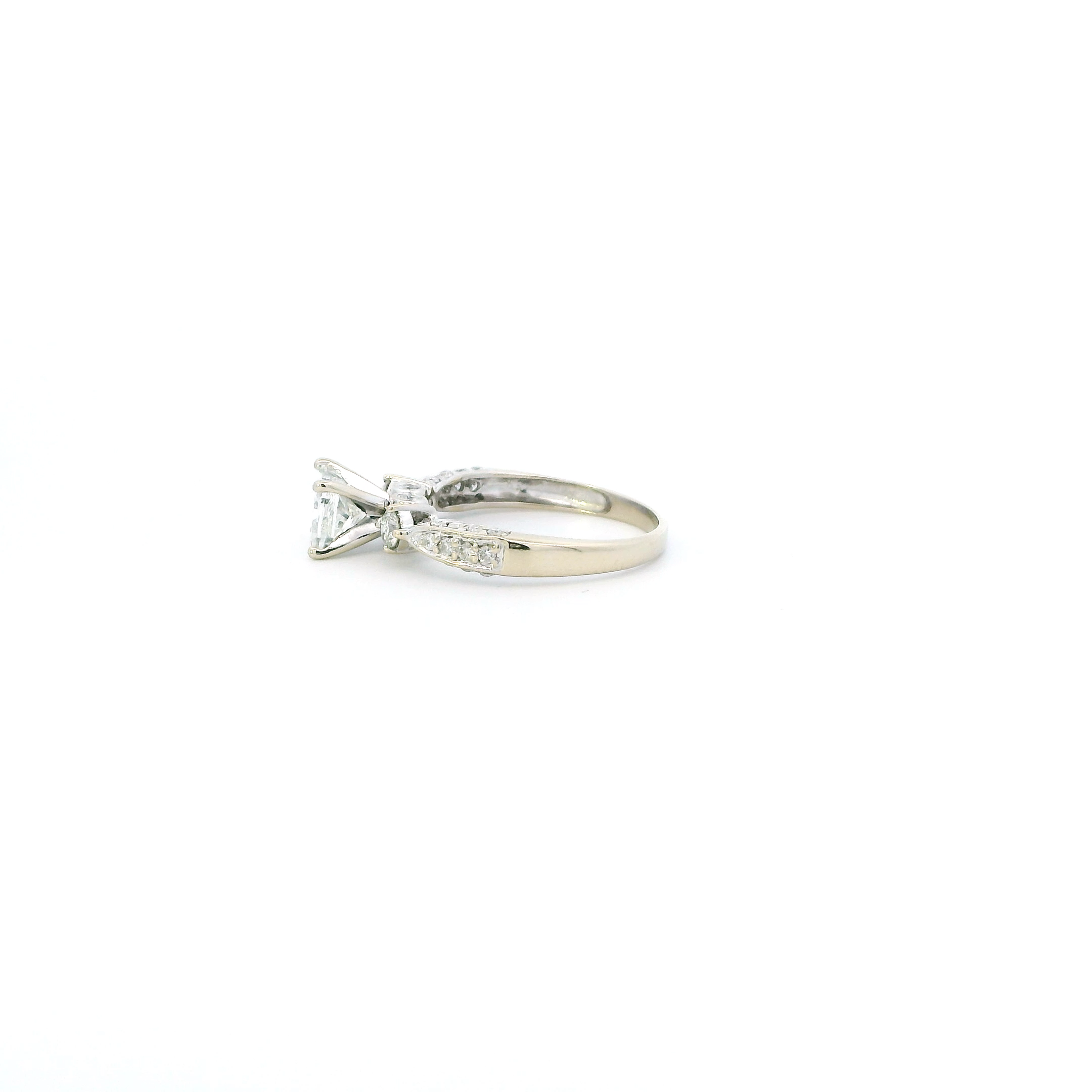 14K White Gold Diamond Womens Ring - 1.25ct