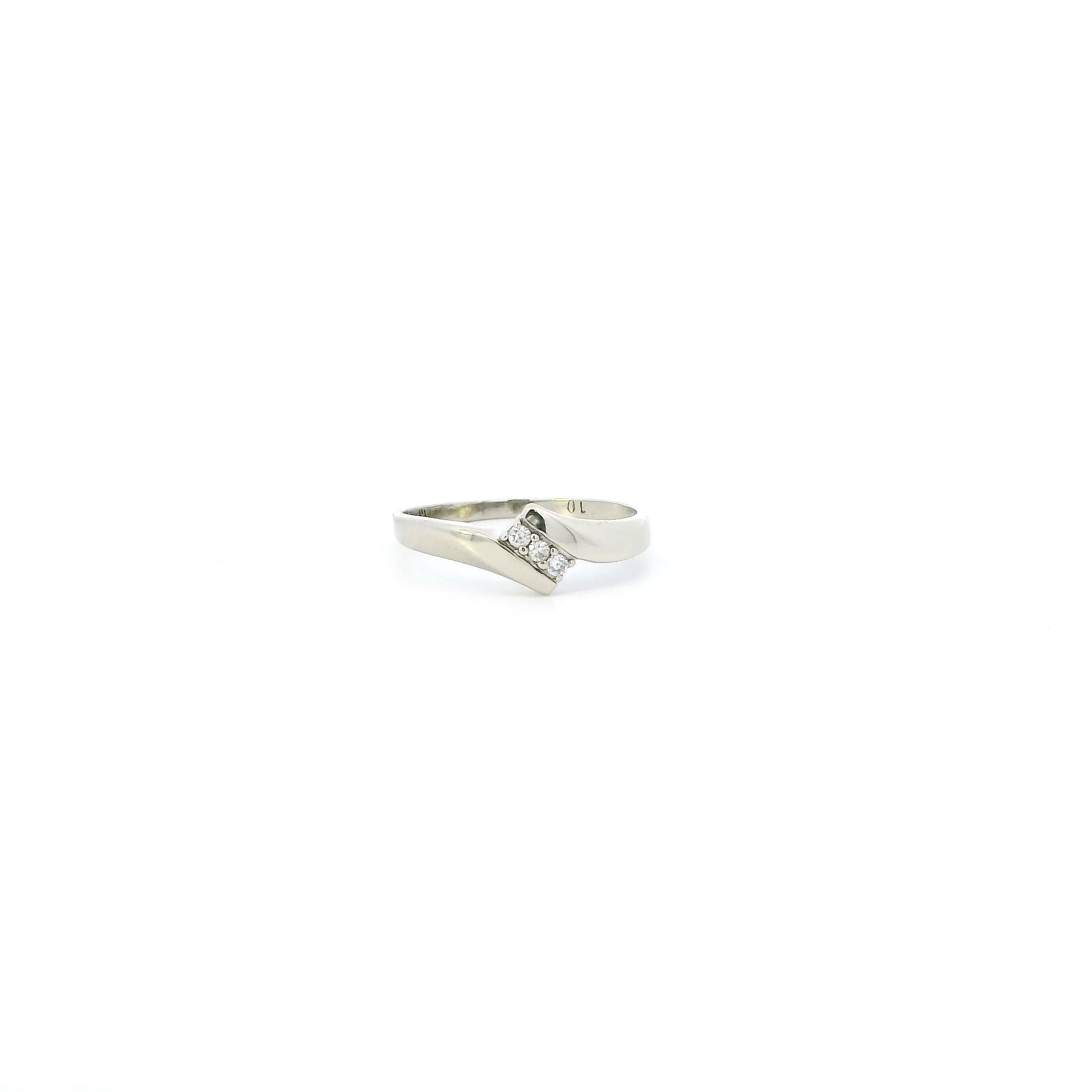 10K White Gold Diamond Womens Ring - 0.03ct