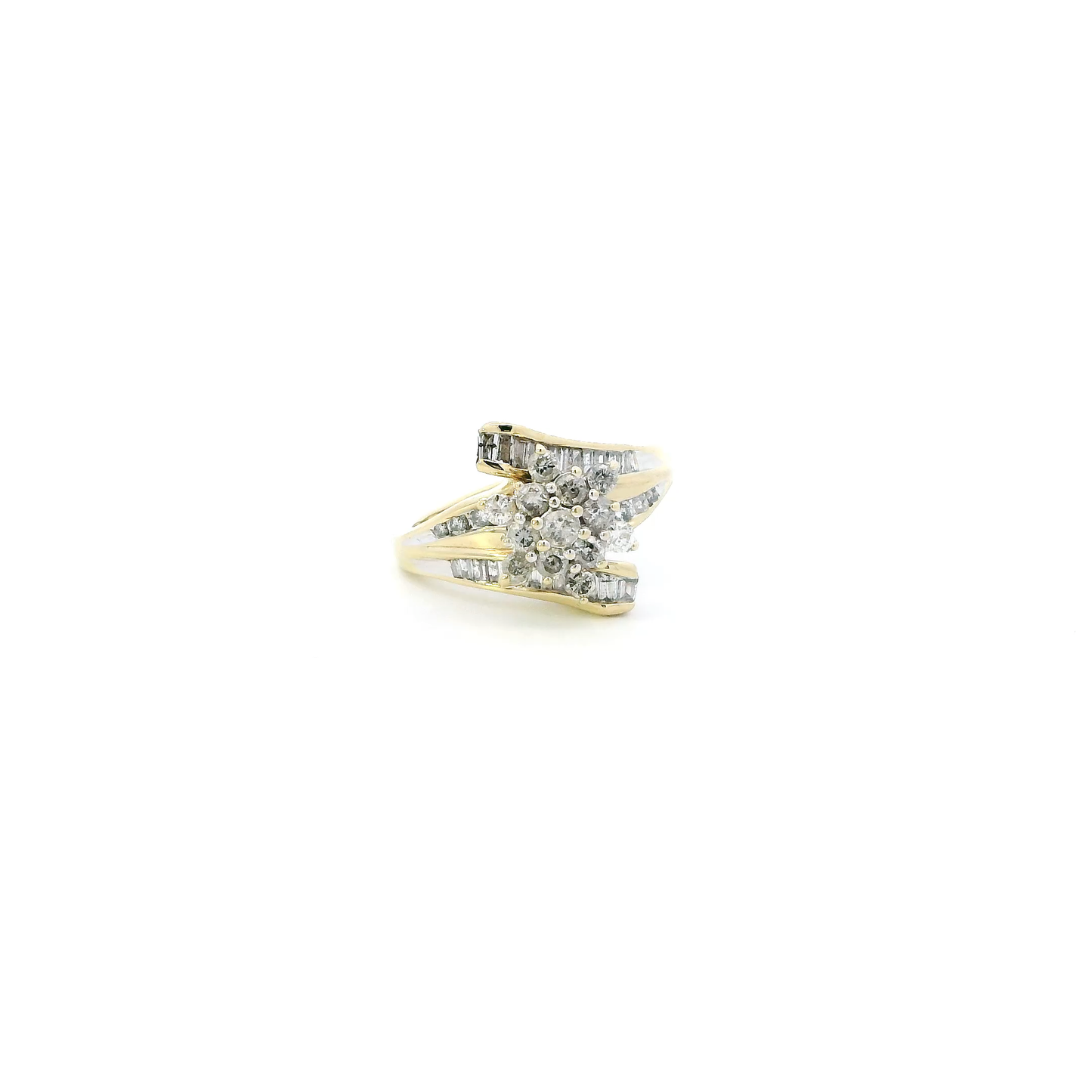10K Yellow & White Gold Diamond Womens Ring - 1.00