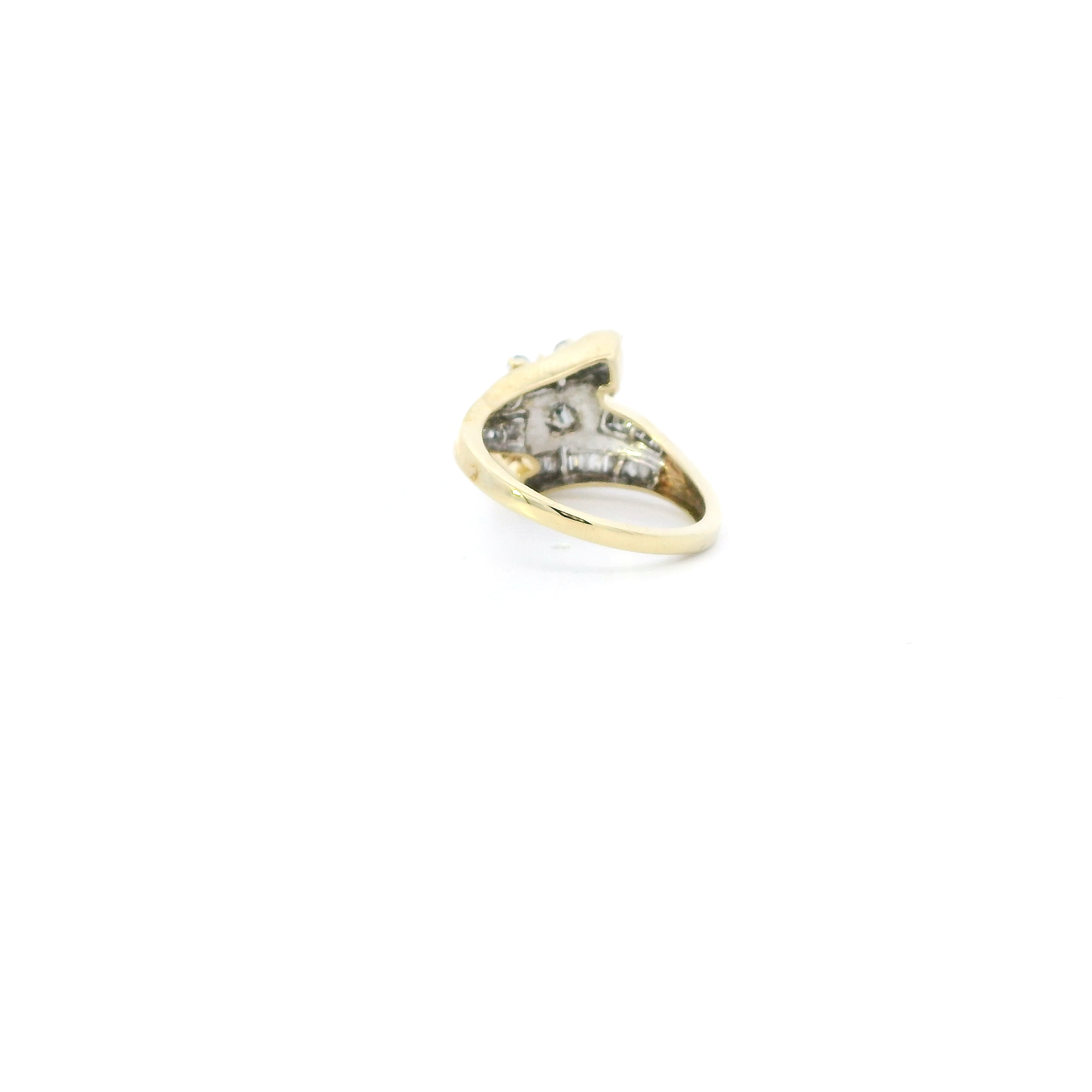 10K Yellow & White Gold Diamond Womens Ring - 1.00