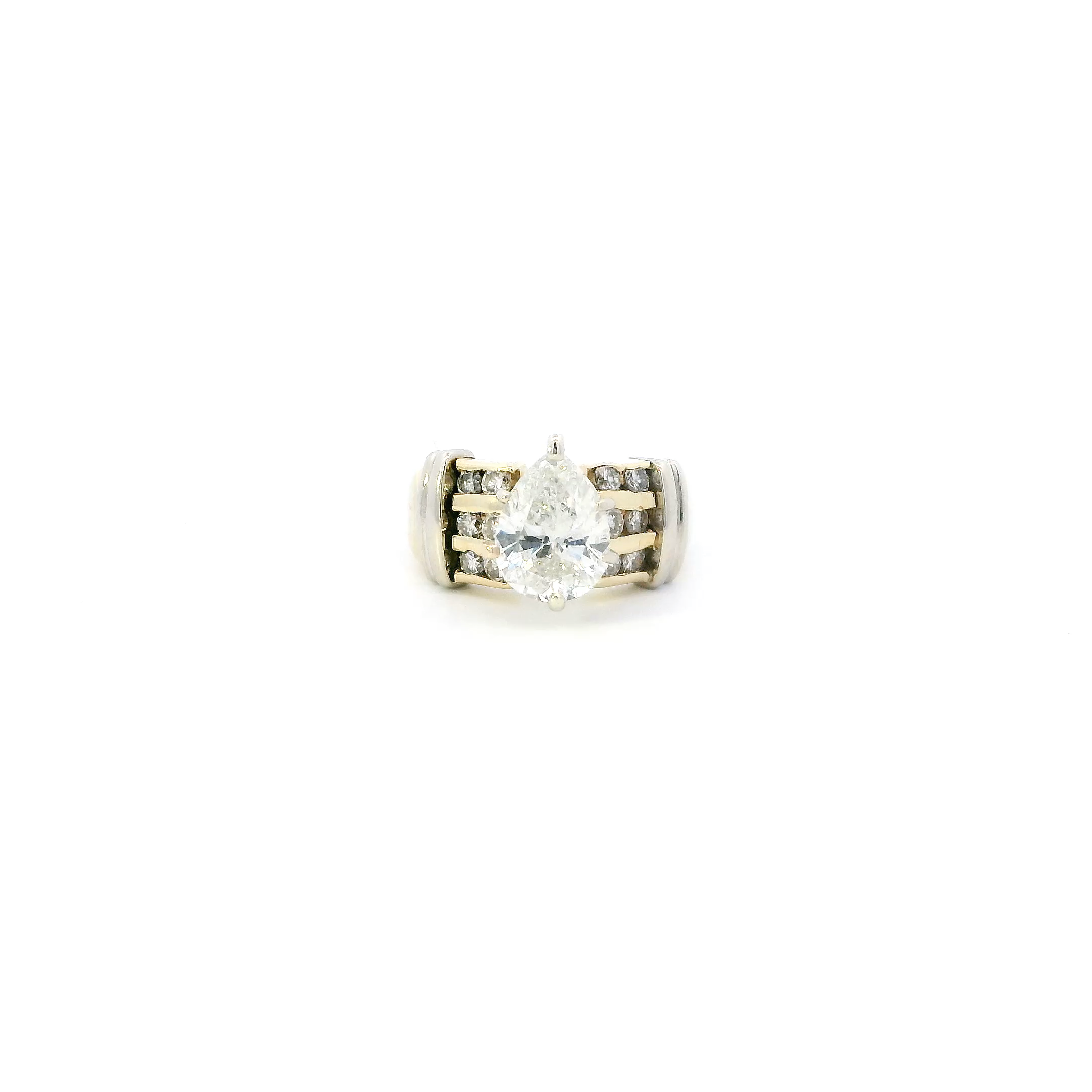 14K Yellow & White Gold Diamond  Adjustable Womens Ring - 2.22ct