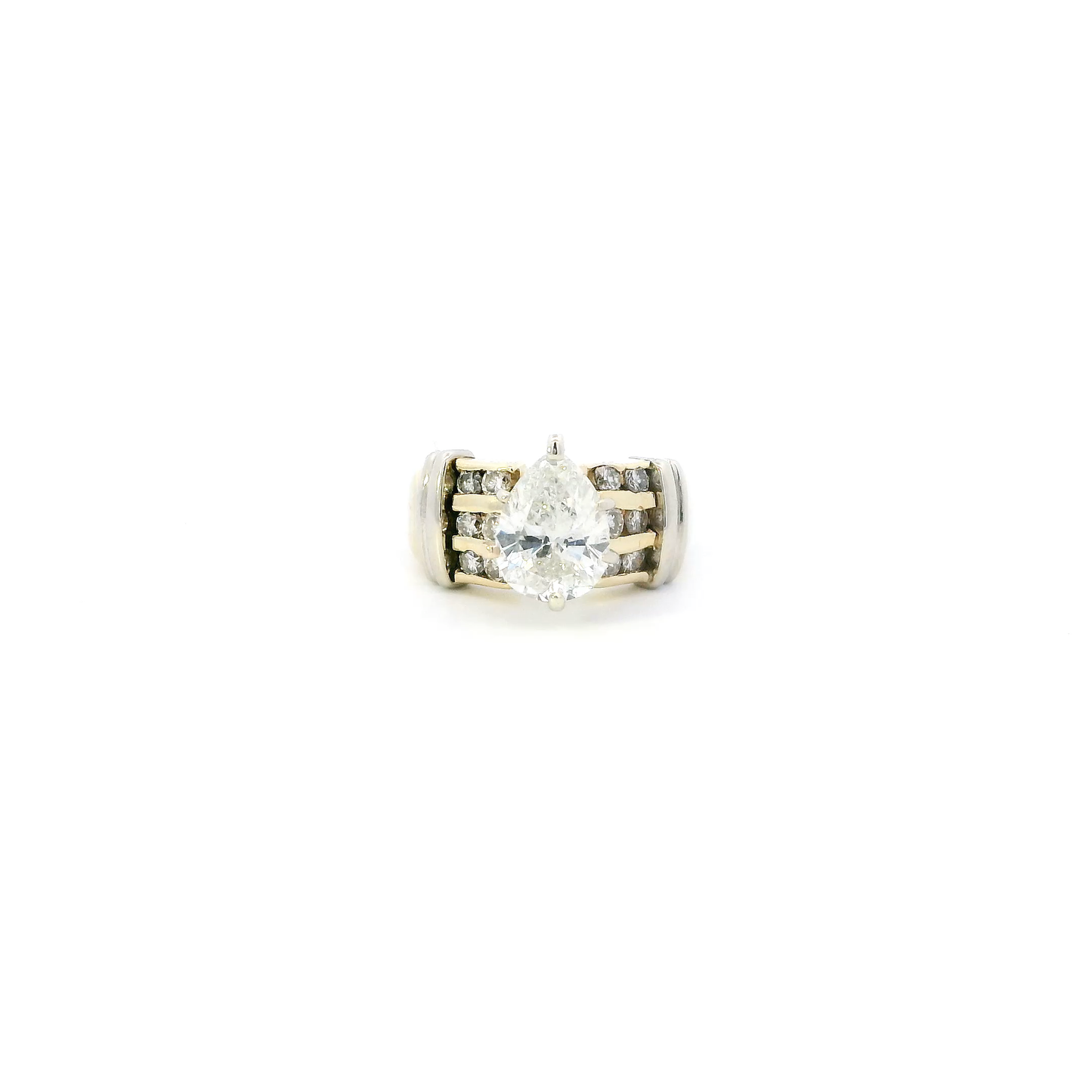 14K Yellow & White Gold Diamond  Adjustable Womens Ring - 2.22ct