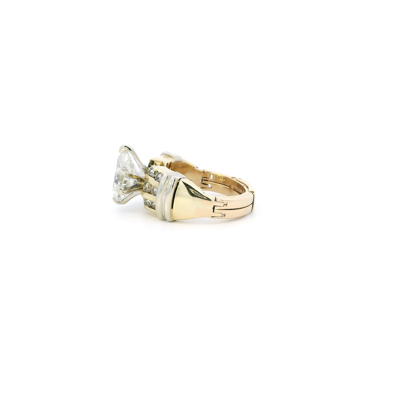14K Yellow & White Gold Diamond  Adjustable Womens Ring - 2.22ct