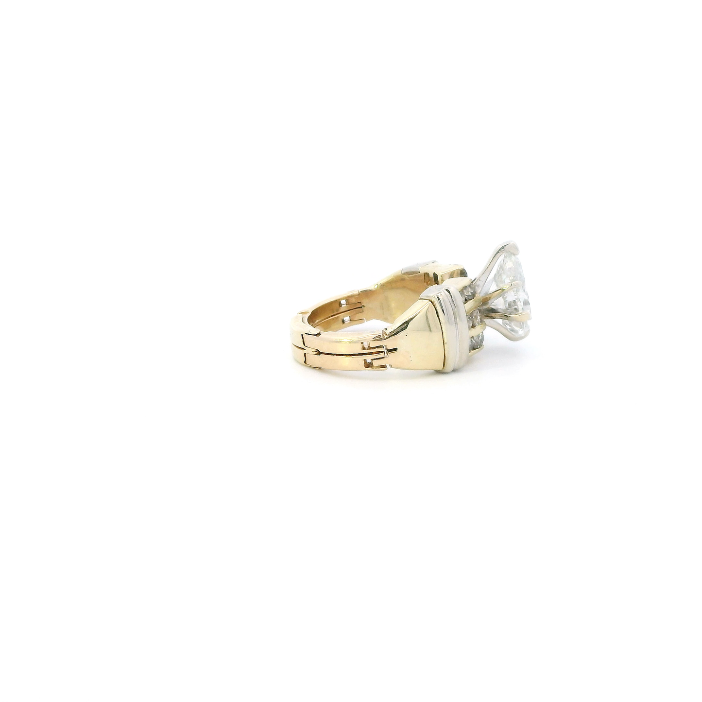 14K Yellow & White Gold Diamond  Adjustable Womens Ring - 2.22ct
