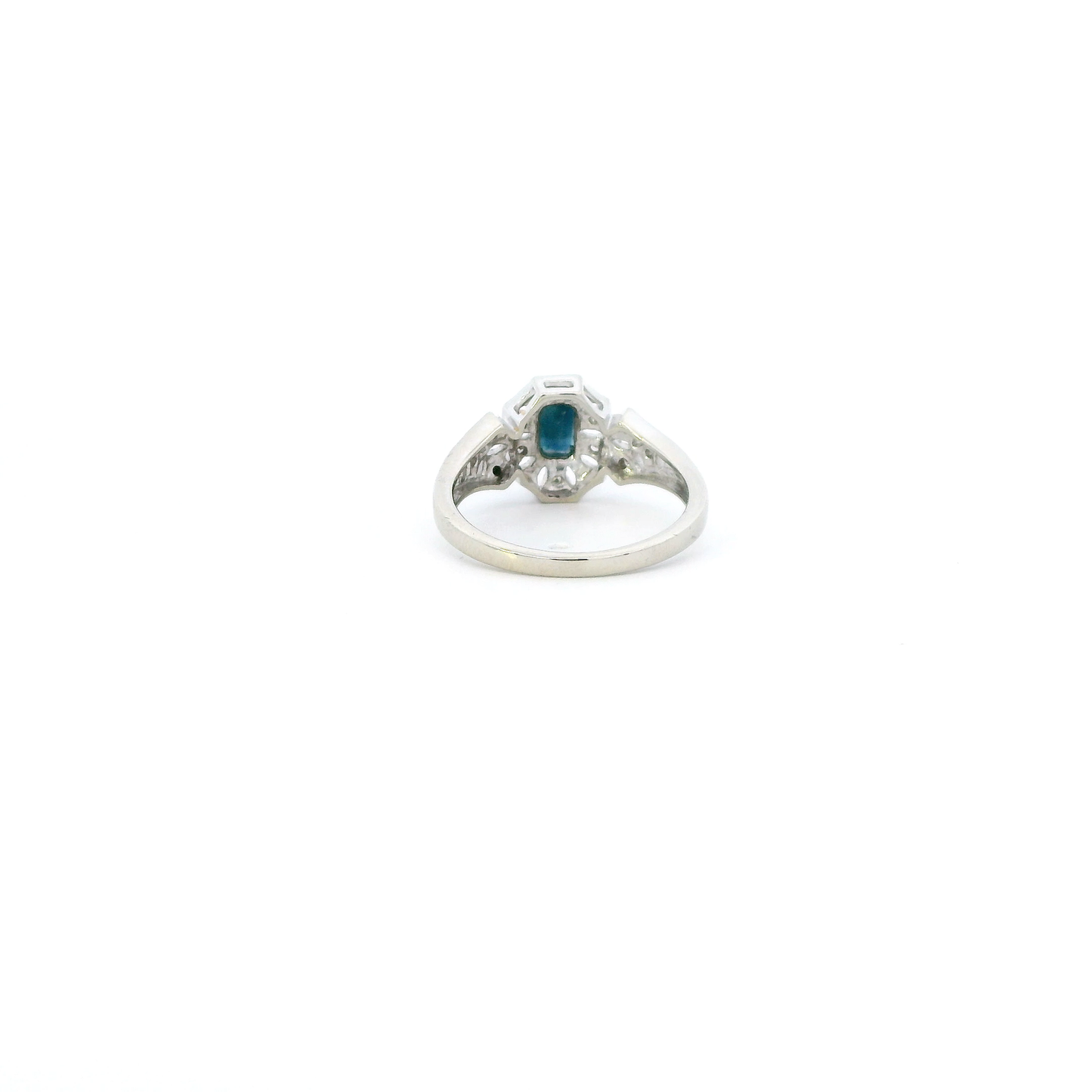 10K White Gold Blue Sapphire Womens Ring