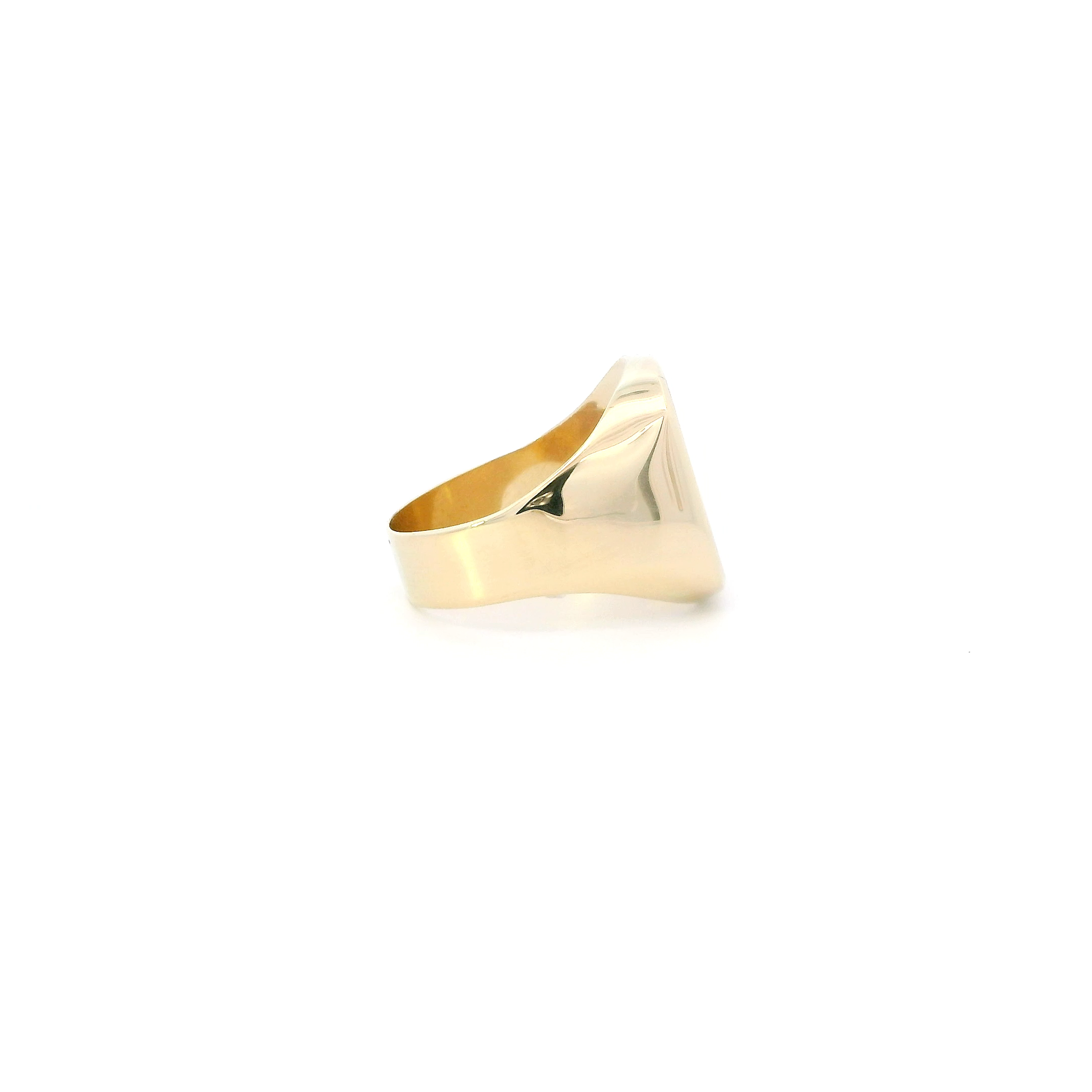 14K Yellow Gold Rectangle Signet Ring