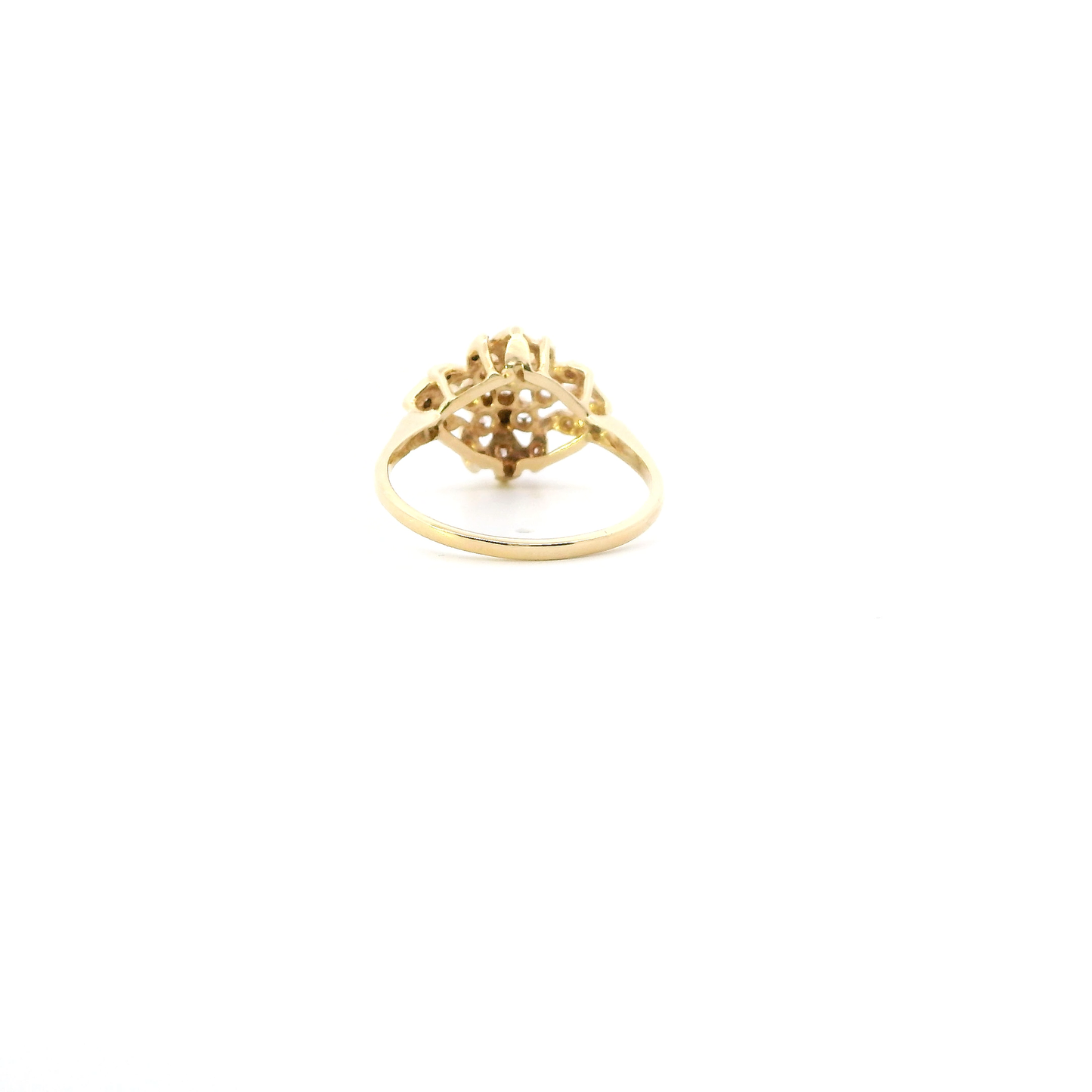 14K Yellow Gold Diamond Cluster Ring - 0.16ct