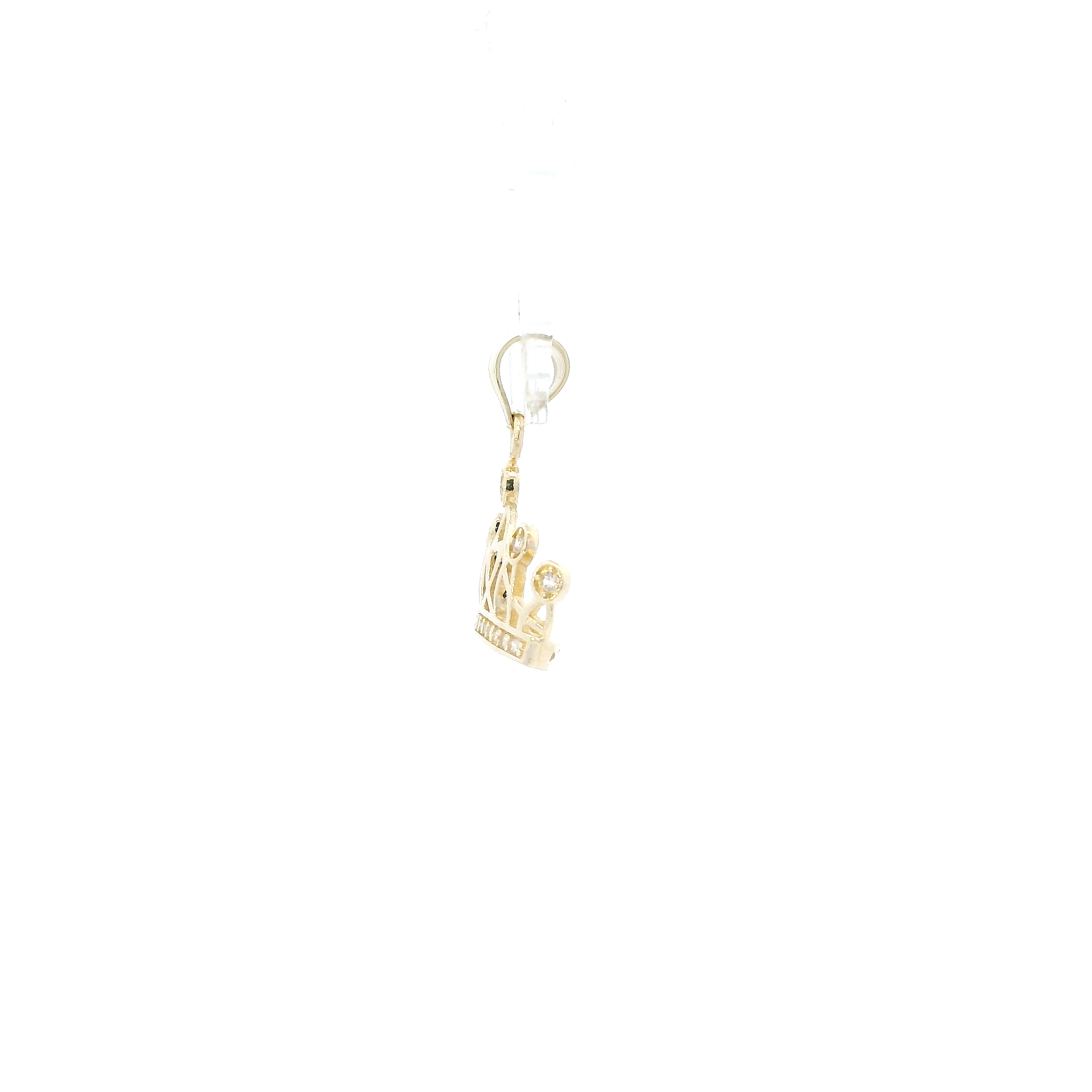 10K Yellow Gold Cz Crown Pendant