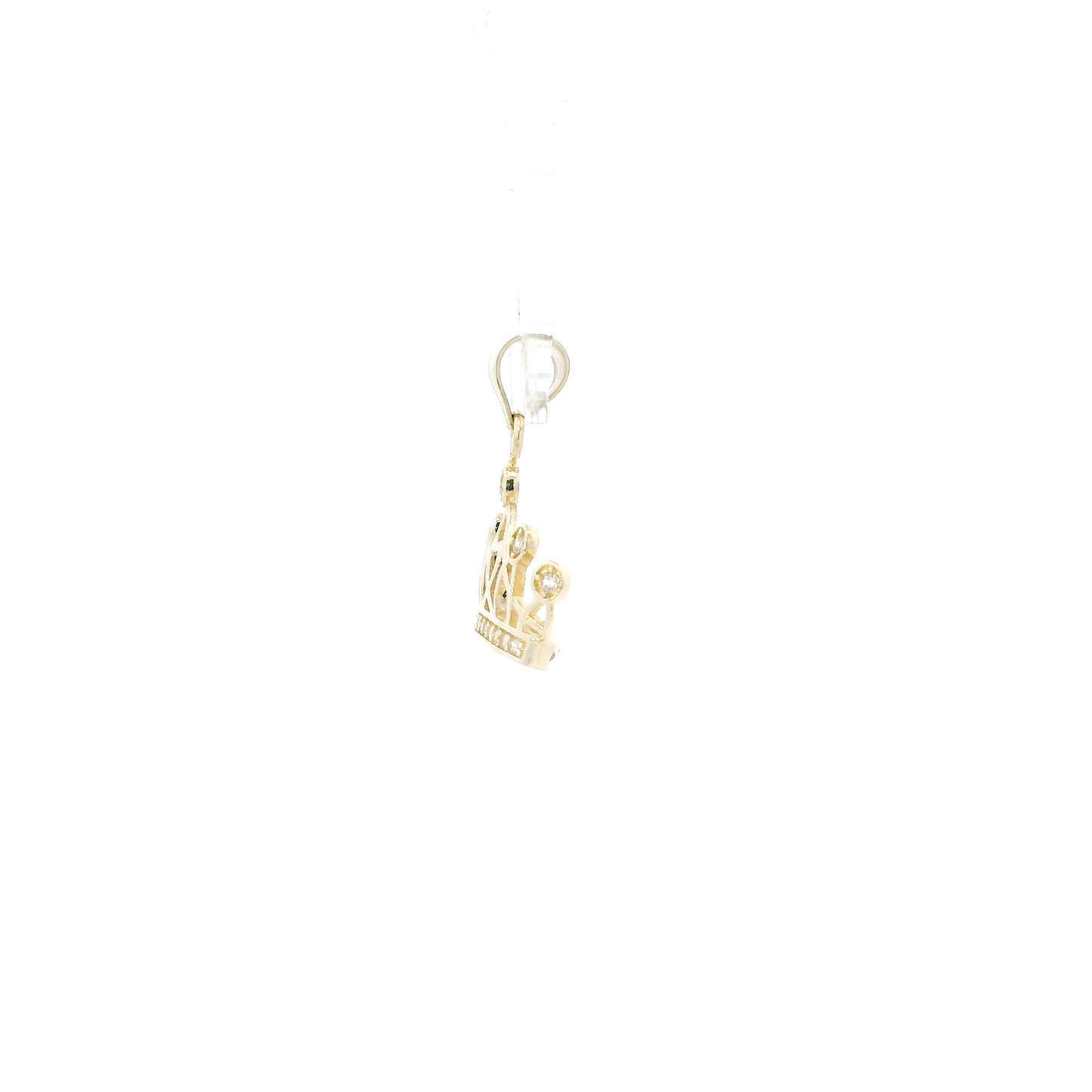 10K Yellow Gold Cz Crown Pendant