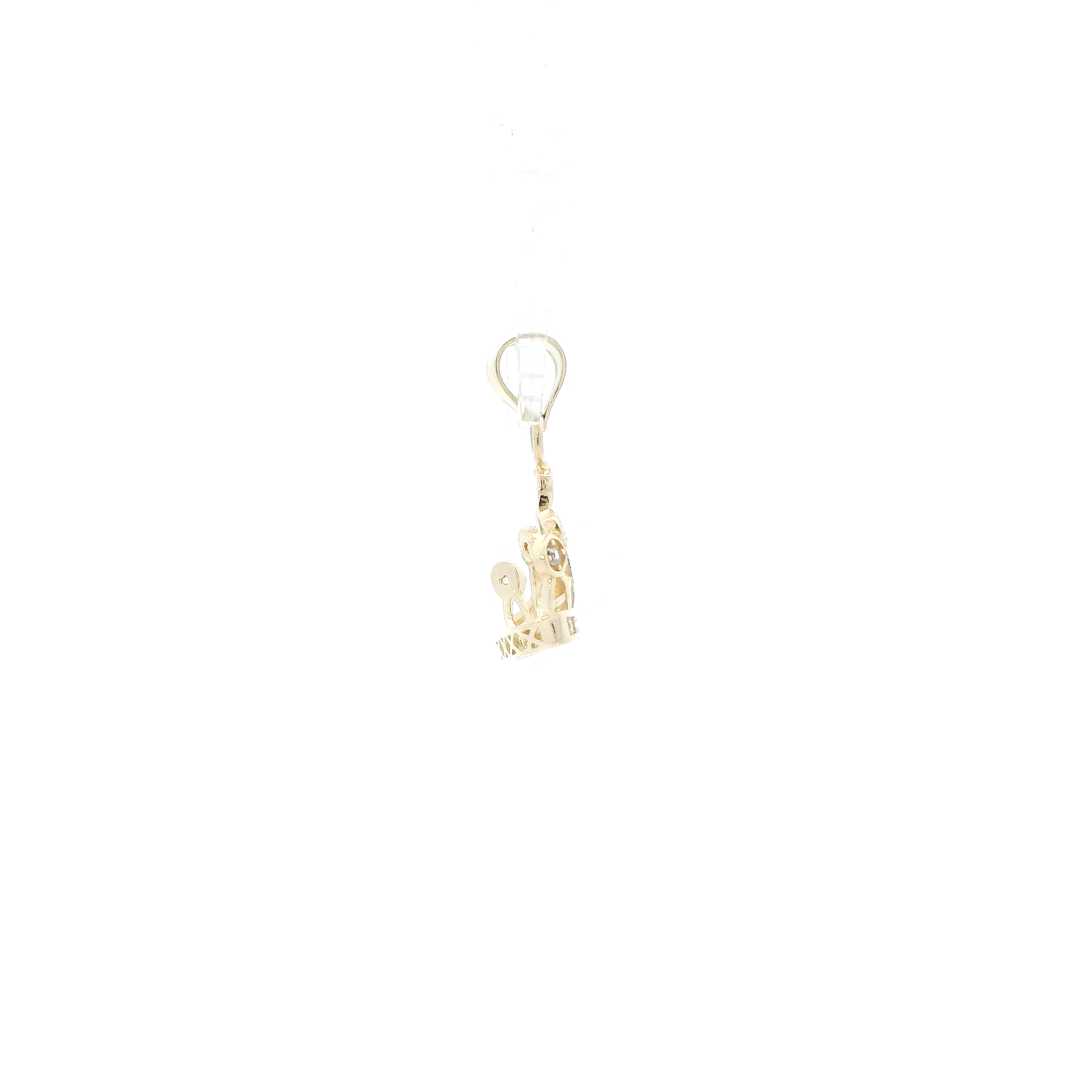 10K Yellow Gold Cz Crown Pendant