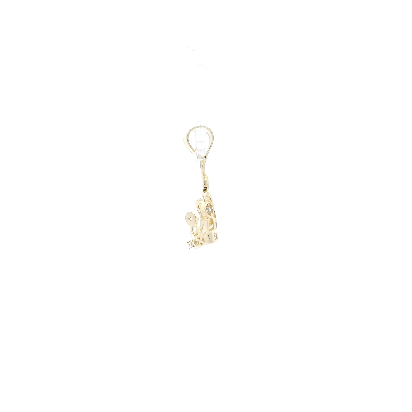 10K Yellow Gold Cz Crown Pendant