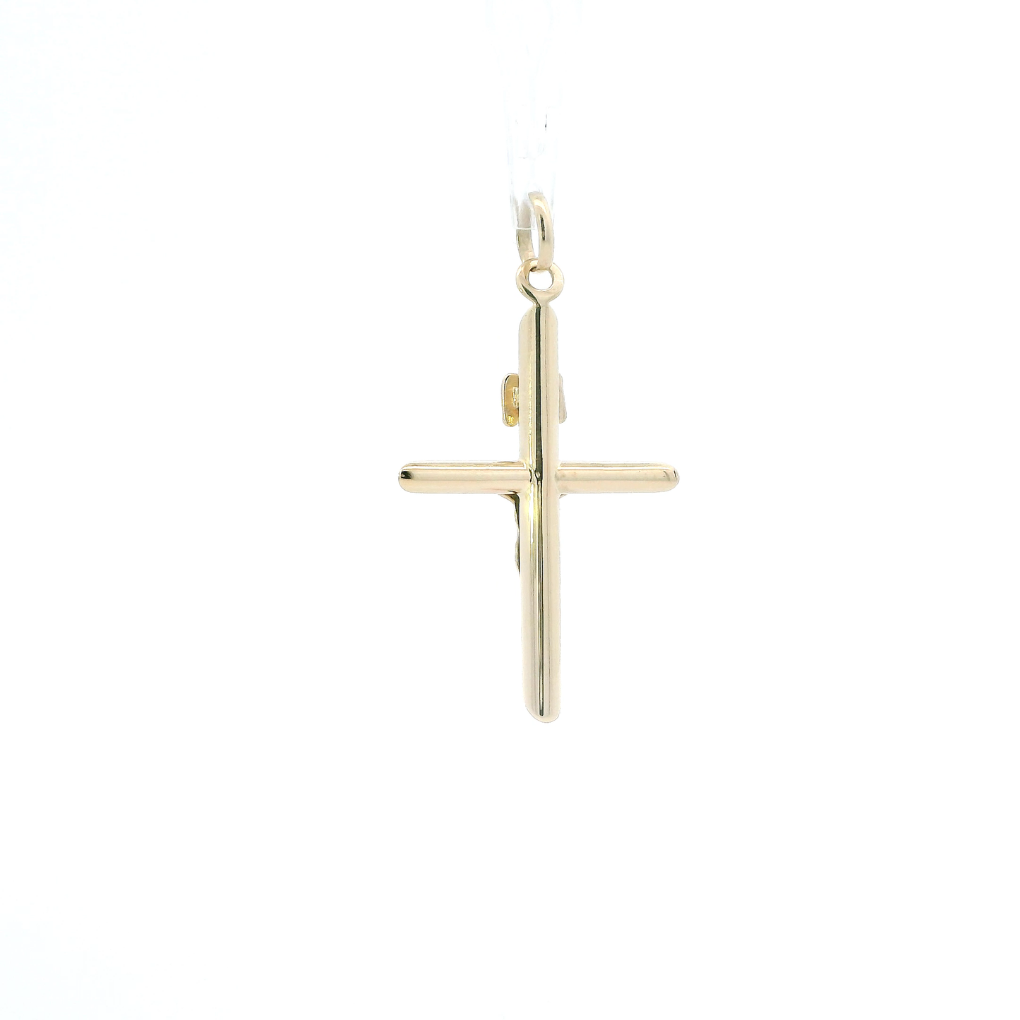 14K Yellow Gold Tube Crucifix Pendant